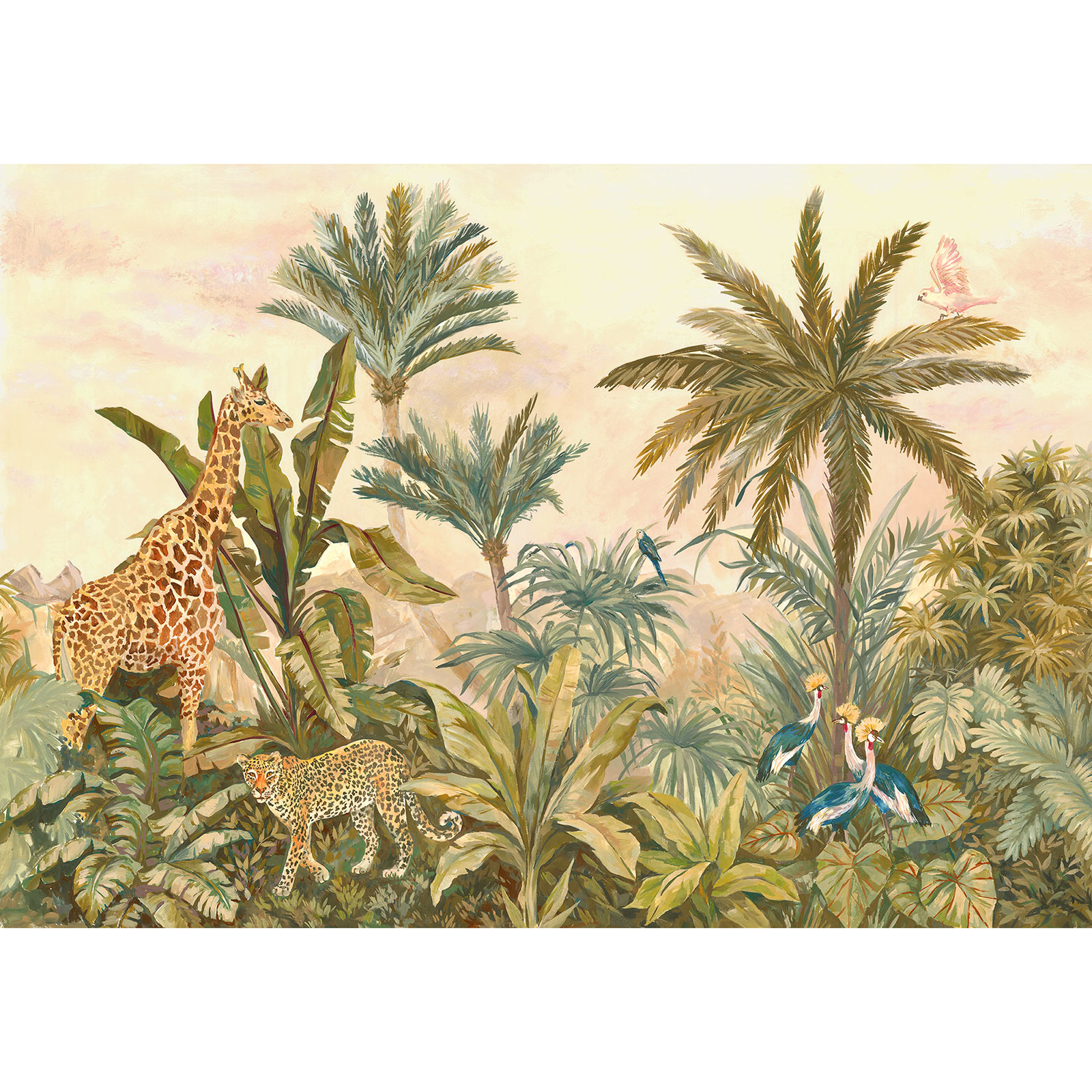Vlies-Fototapete TROPICAL VINTAGE GARDEN - 400x280 cm