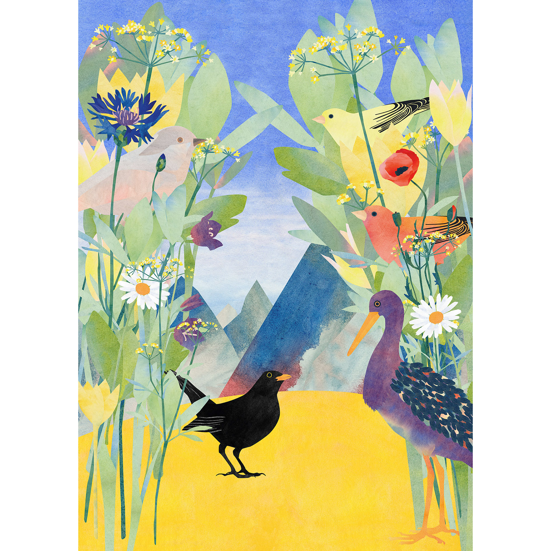 Vlies-Fototapete TWITTERING - bunt - 200x280 cm