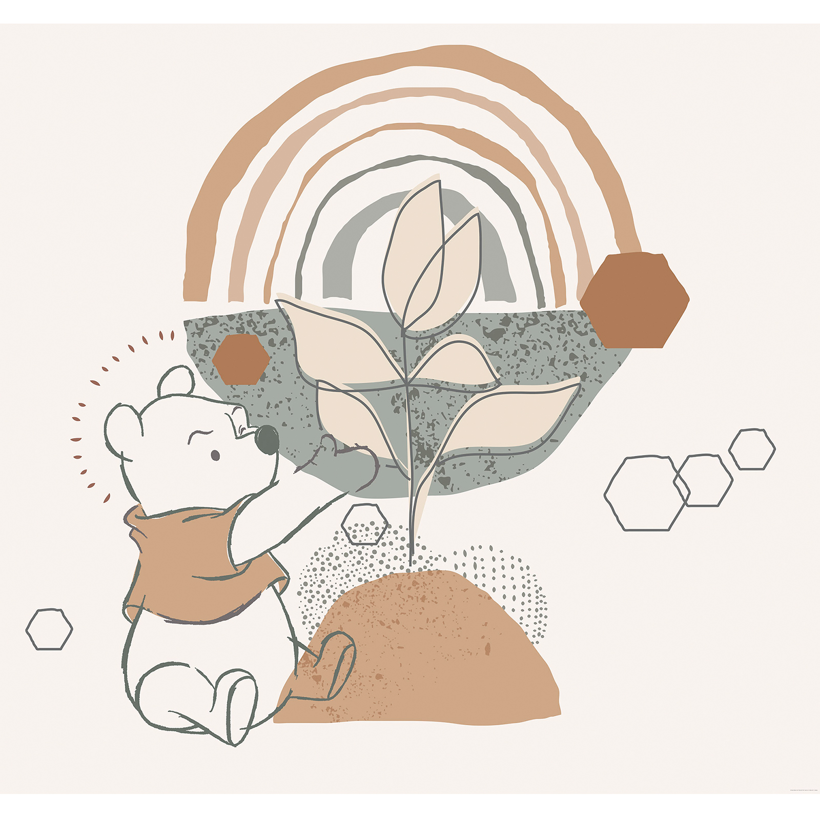 Vlies-Fototapete WINNIE THE POOH GROW - bunt - 300x280 cm
