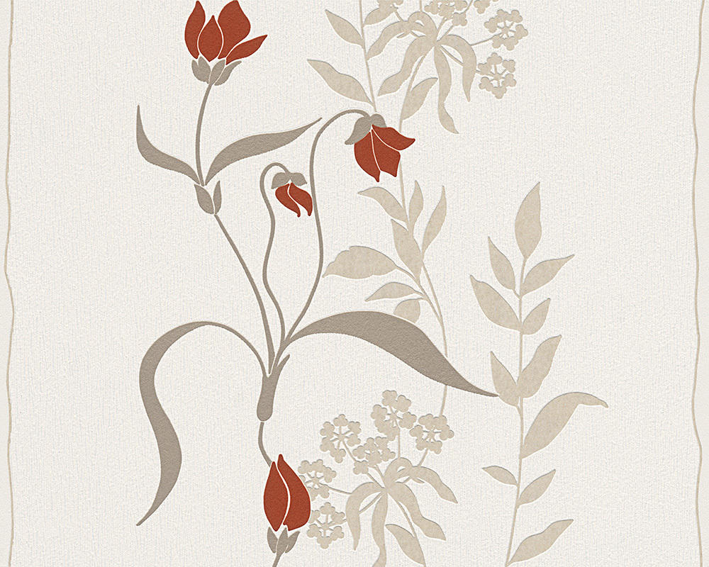 Vliestapete AVENZIO 7 - beige-braun - Blumen - 10 Meter