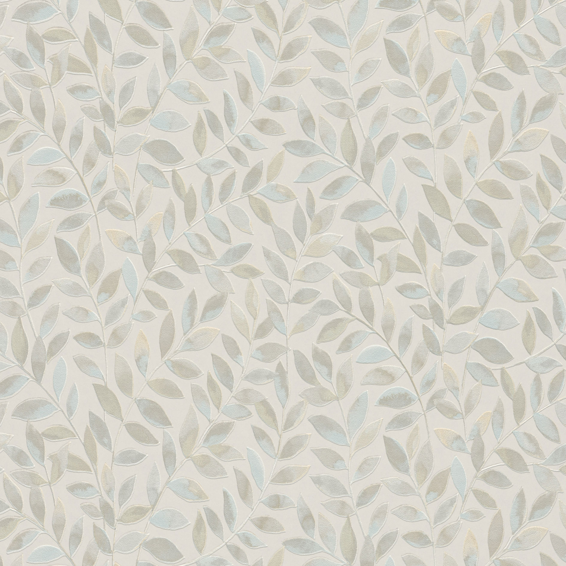 Vliestapete - beige - Blätter - 10 Meter
