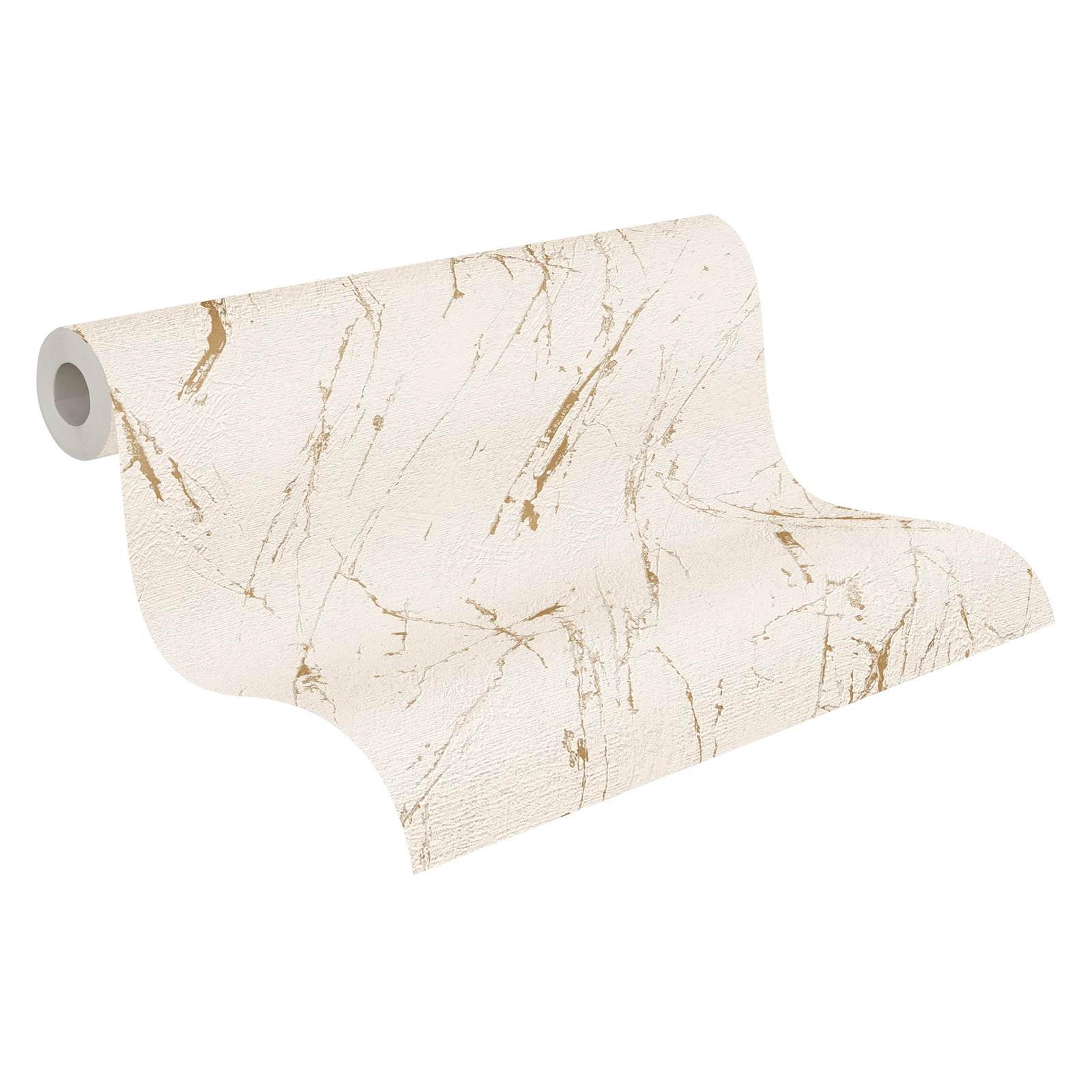 Vliestapete - beige-gold - Mamoroptik - 10 Meter