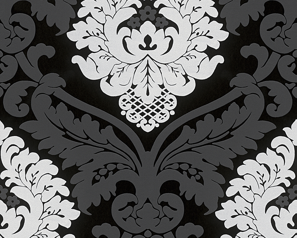 Vliestapete BLACK & WHITE 3 - schwarz-weiß - Barock - 10 Meter