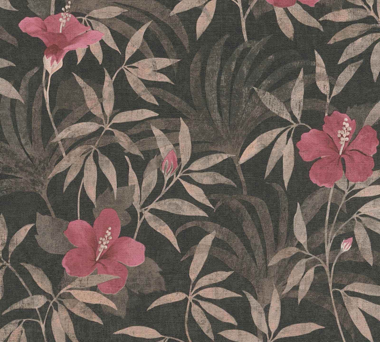 Vliestapete - Blumen - braun - 10 Meter