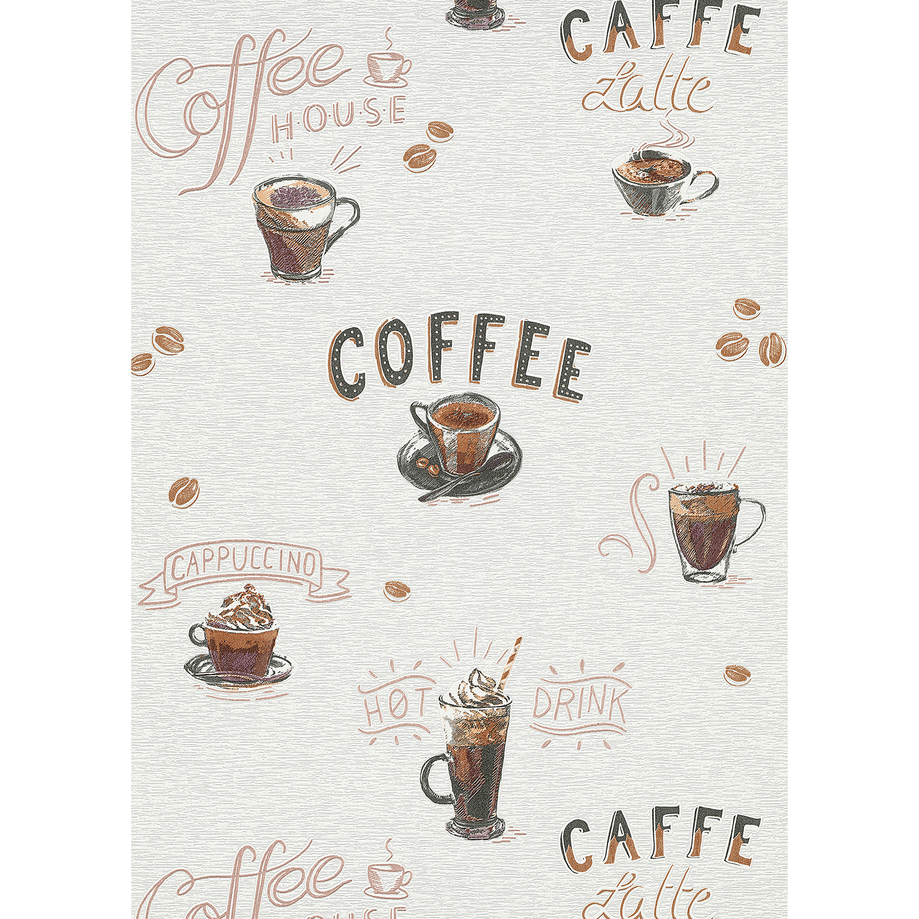 Vliestapete - creme-braun - Kaffee - 10 Meter