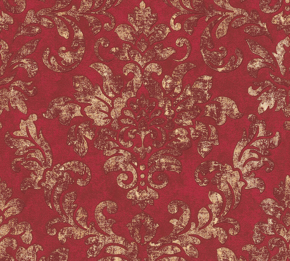Vliestapete NEUE BUDE 2.0 - rot-gold - Barock - 10 Meter