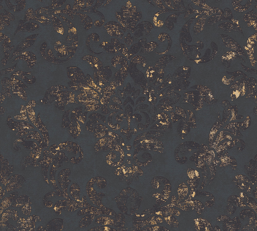 Vliestapete NEUE BUDE 2.0 - schwarz-gold - Barock - 10 Meter