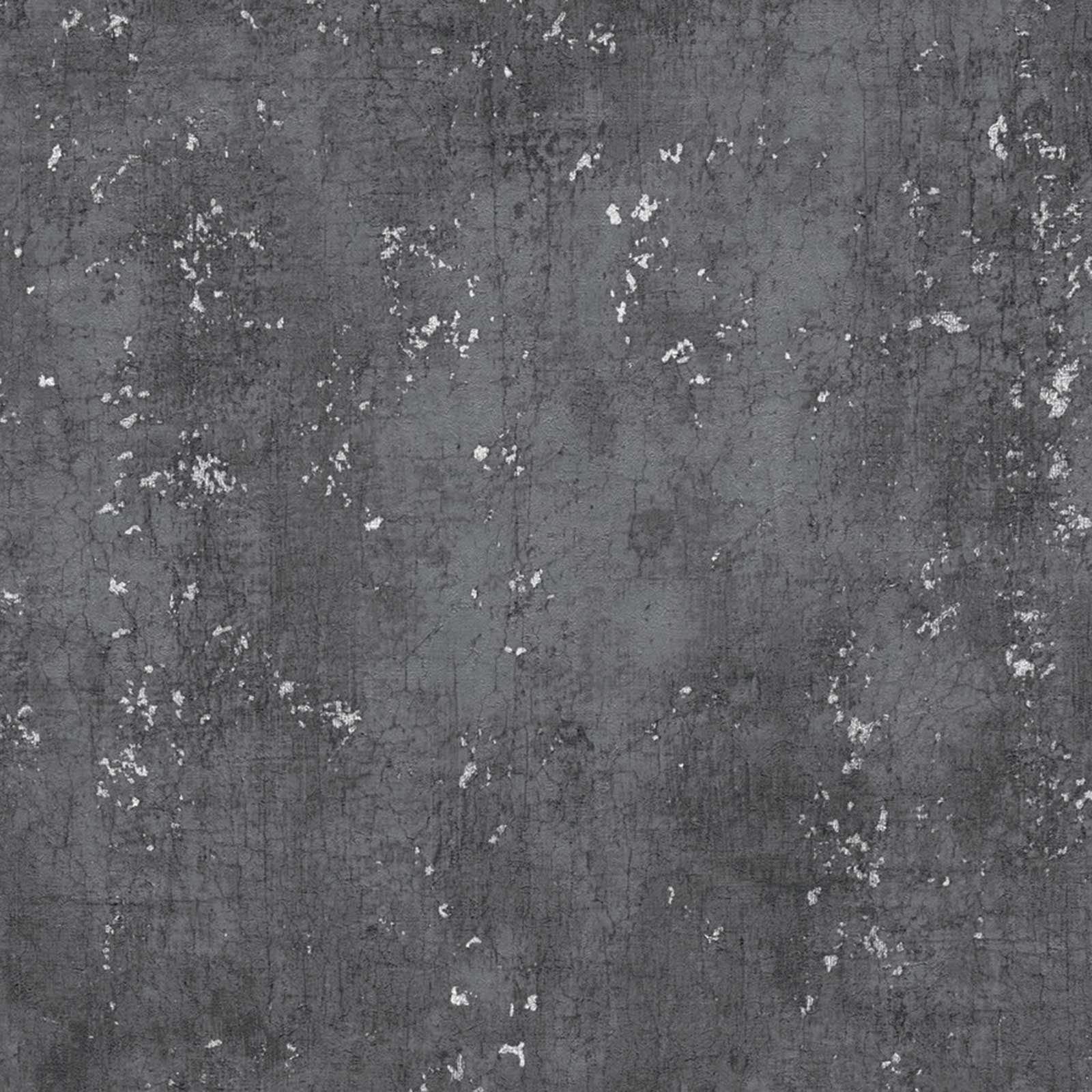 Vliestapete - schwarz - Beton - 10 Meter