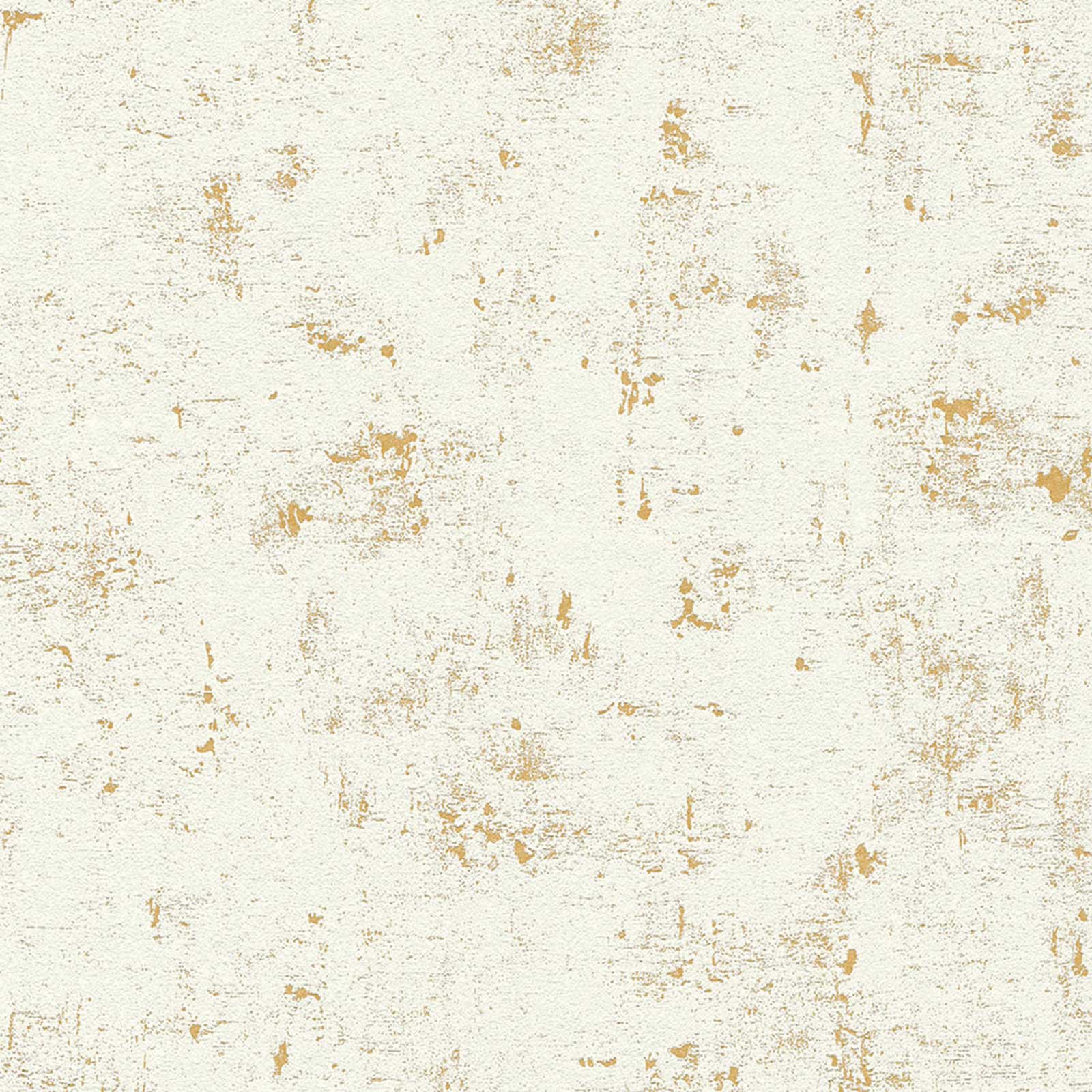 Vliestapete - weiß-gold - Metallics Gold - 10 Meter