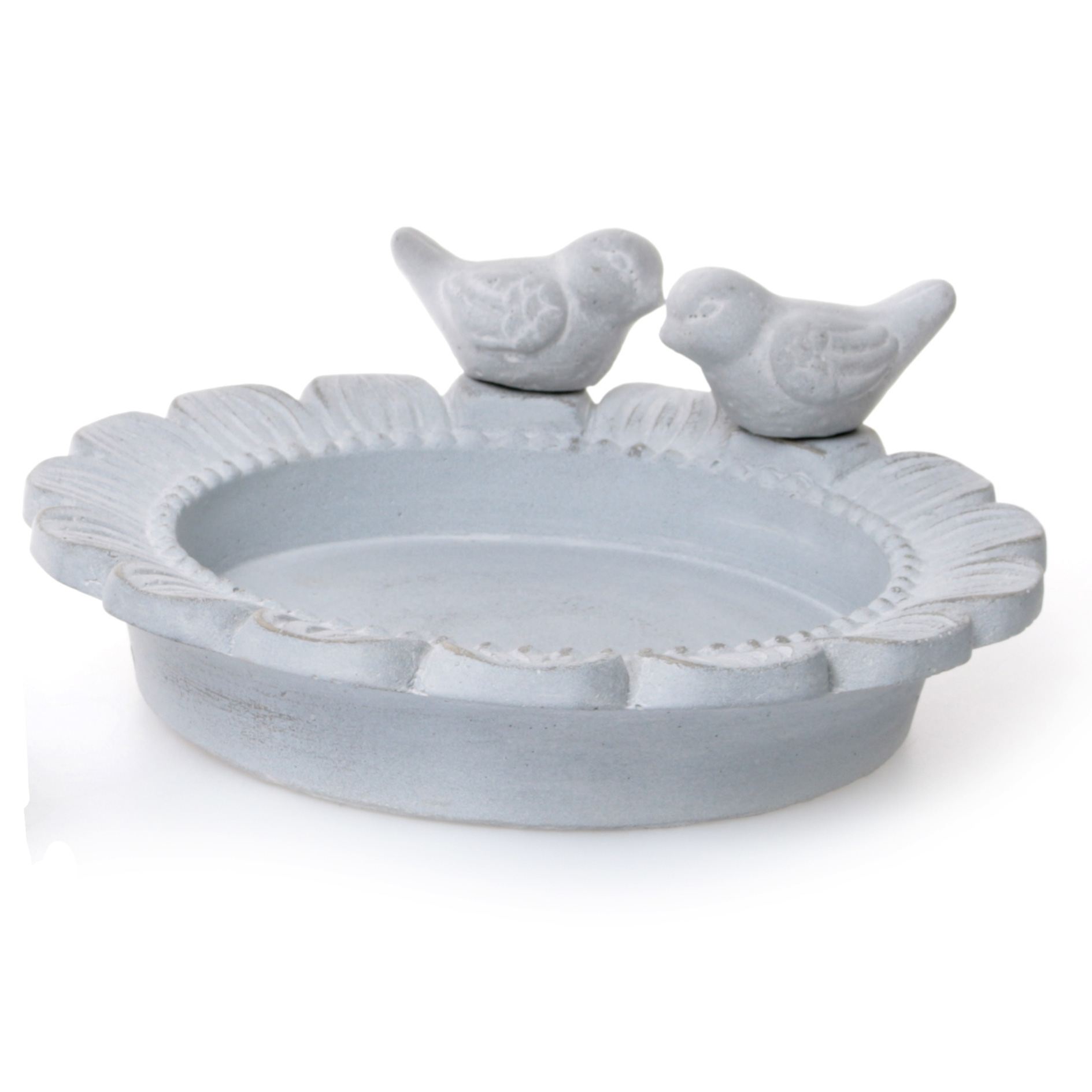 Vogeltränke - grau - Beton - 2 Vögel - Ø 24 cm