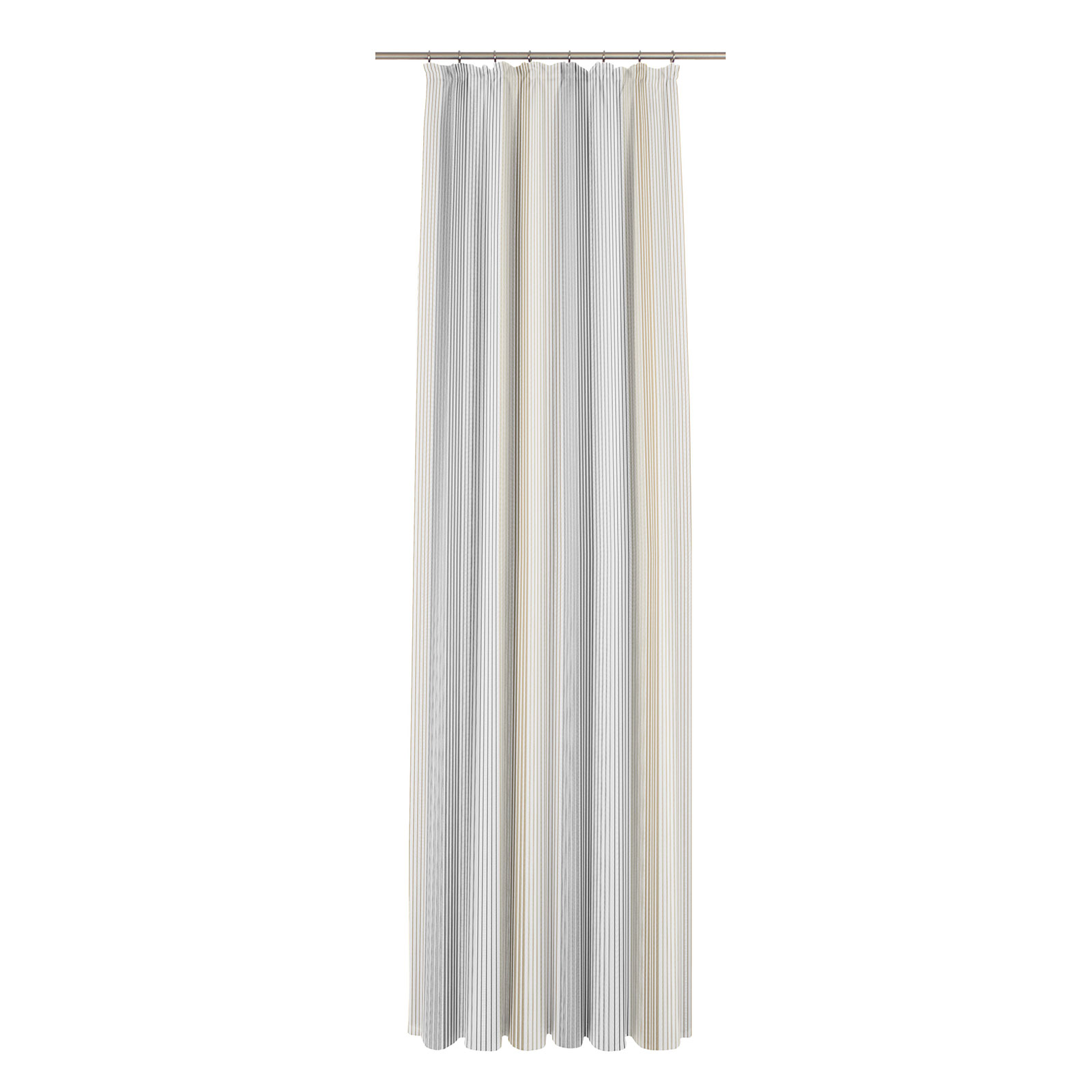 Vorhang - taupe - Streifen - Faltenband - 600x225 cm