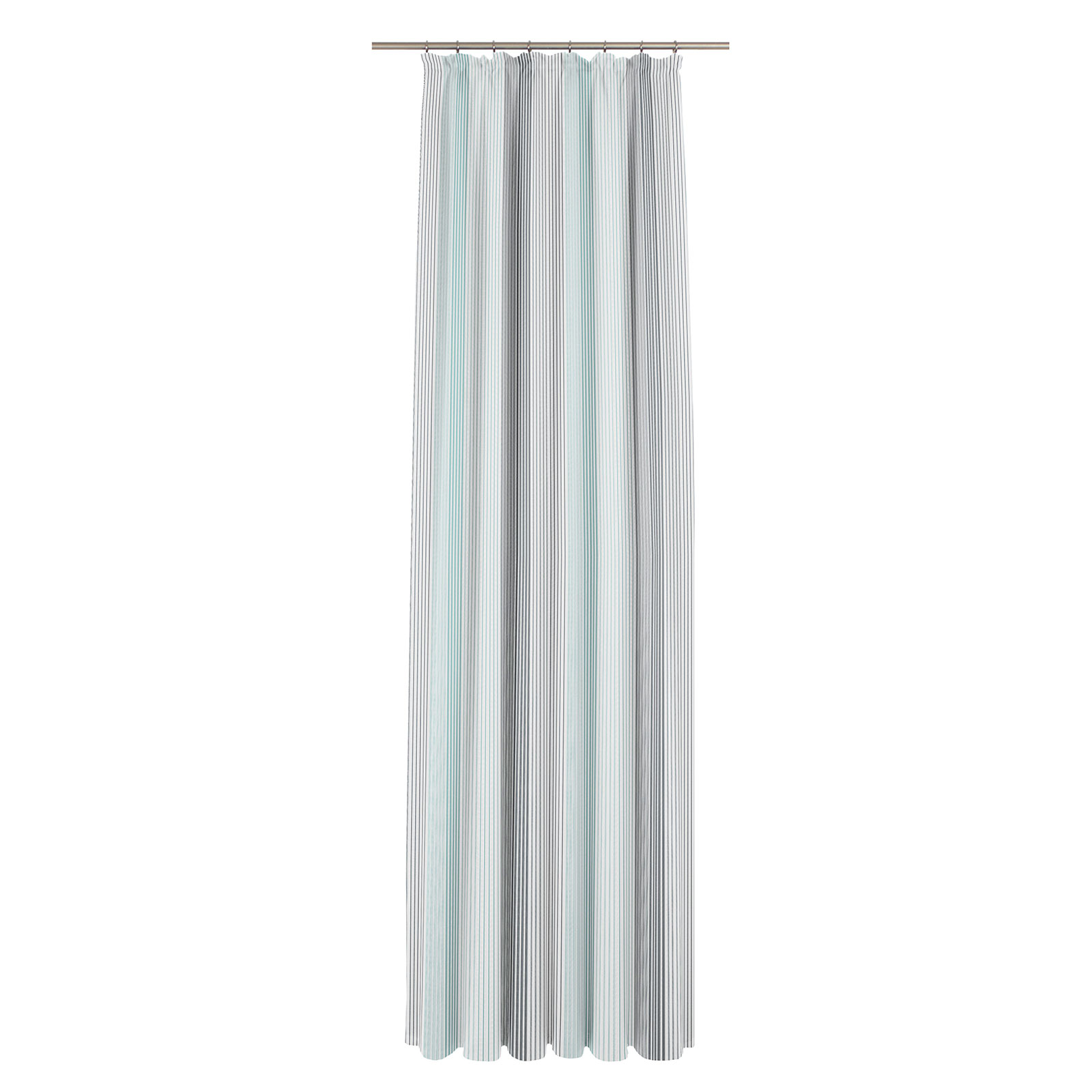 Vorhang - türkis - Streifen - Faltenband - 450x225 cm