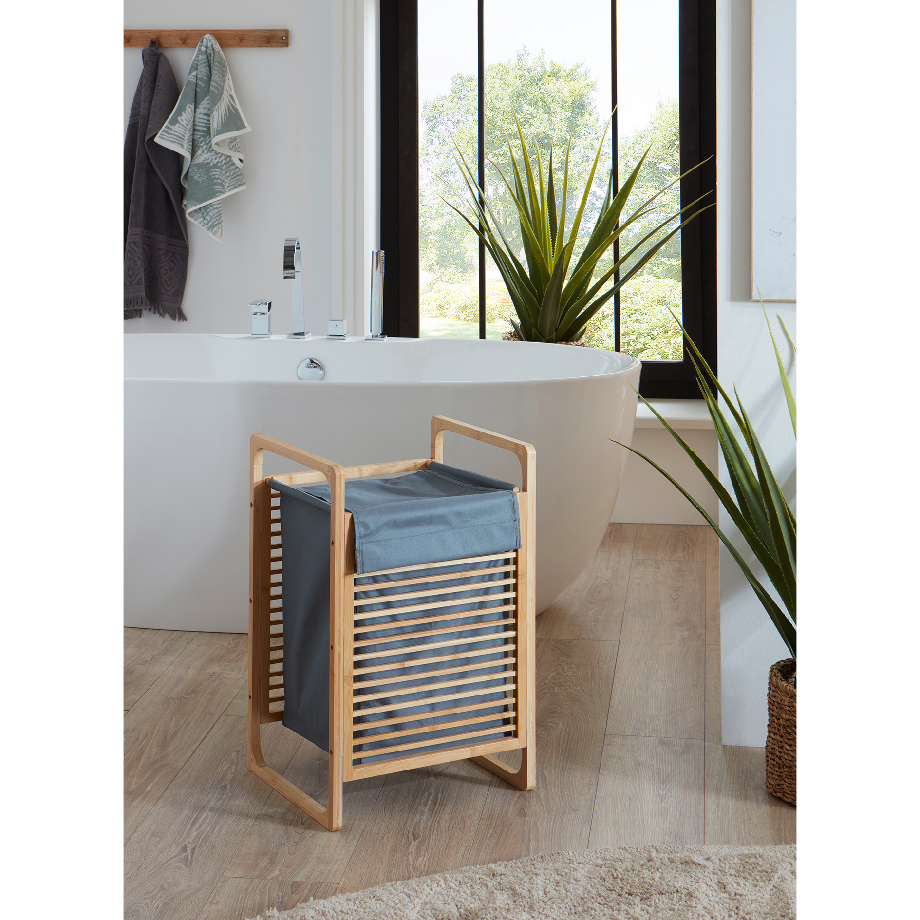 Wschebox - anthrazit-natur - Bambus - 60 Liter | Online bei ROLLER kaufen