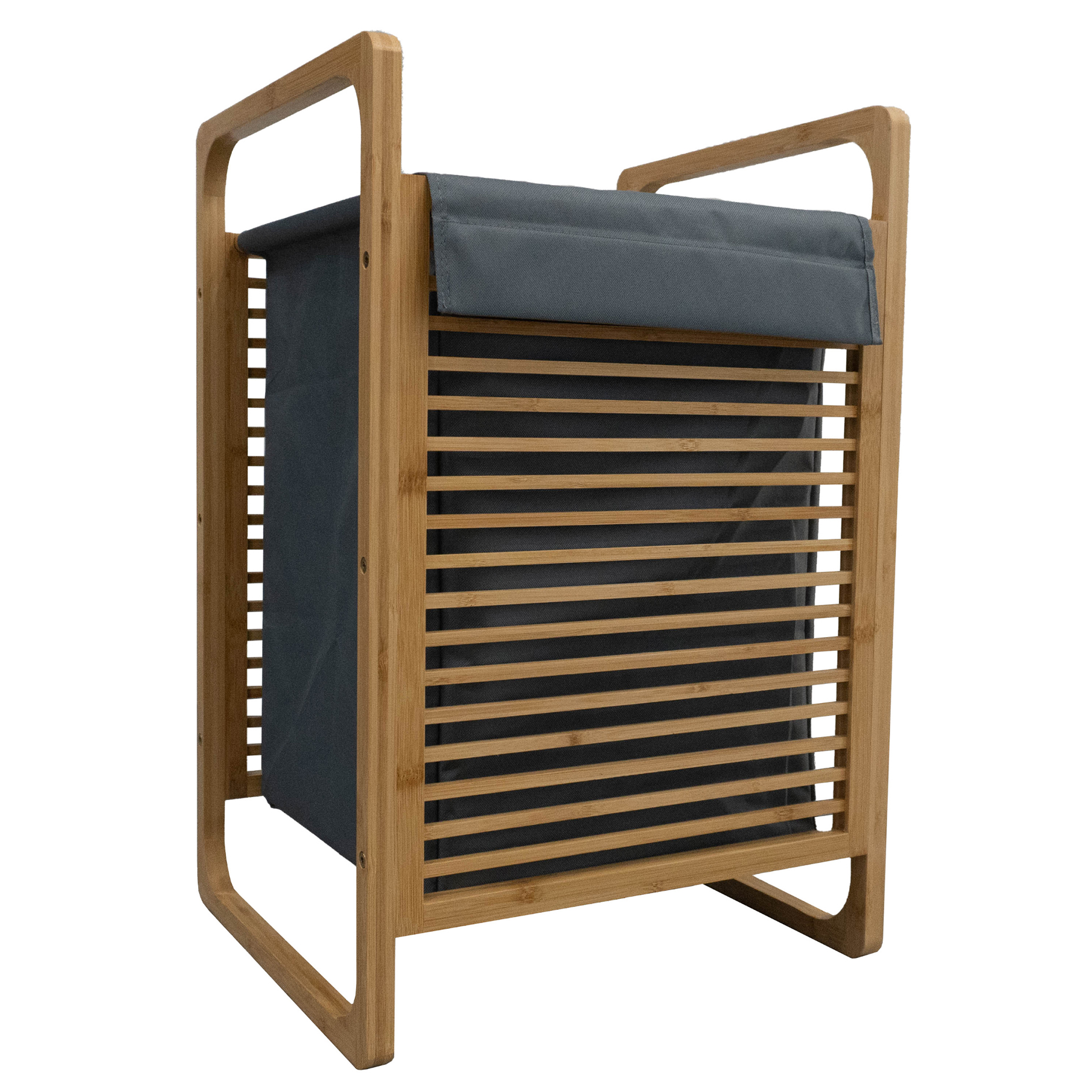 Wäschebox - anthrazit-natur - Bambus - 60 Liter