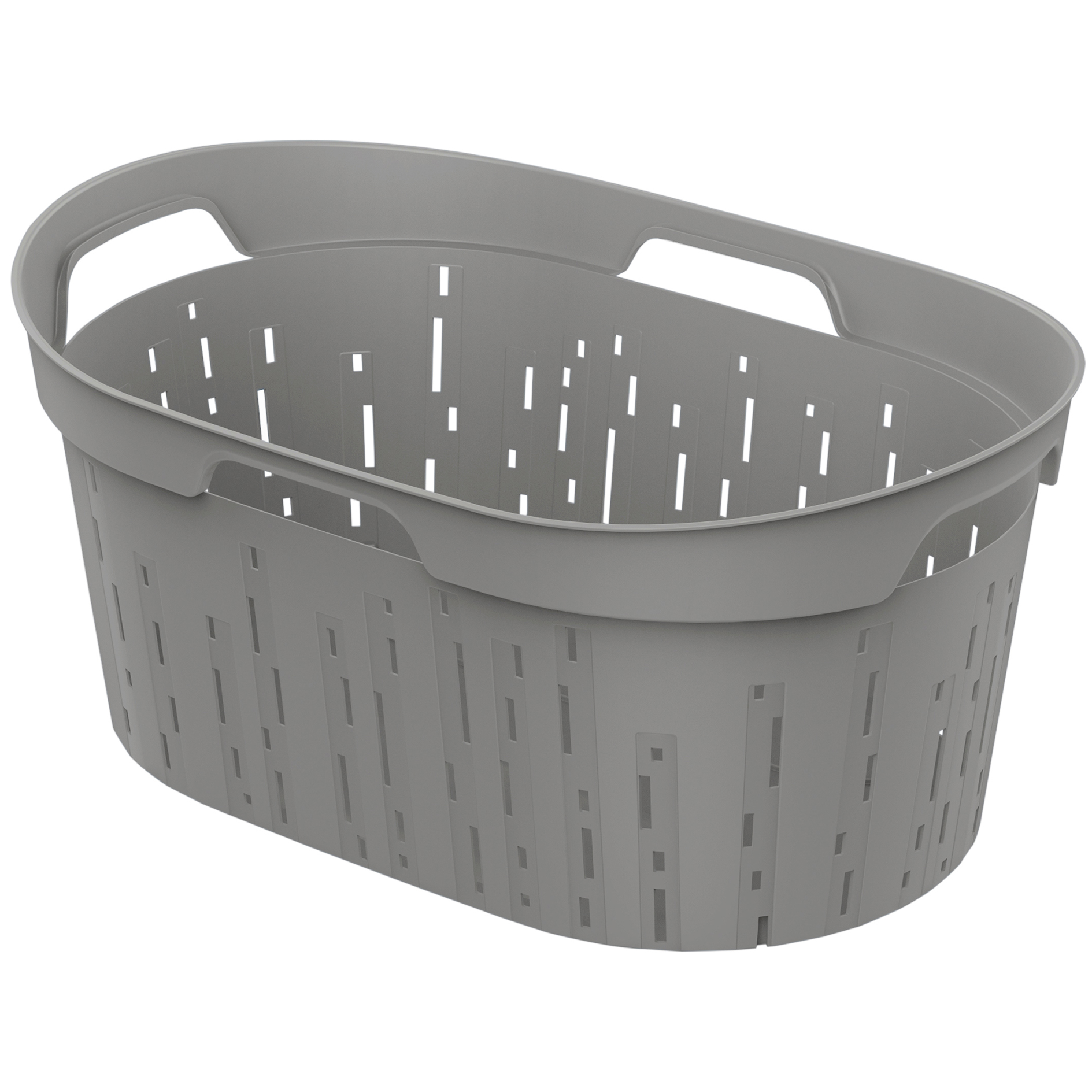 Wäschekorb - metallgrau - 42 Liter