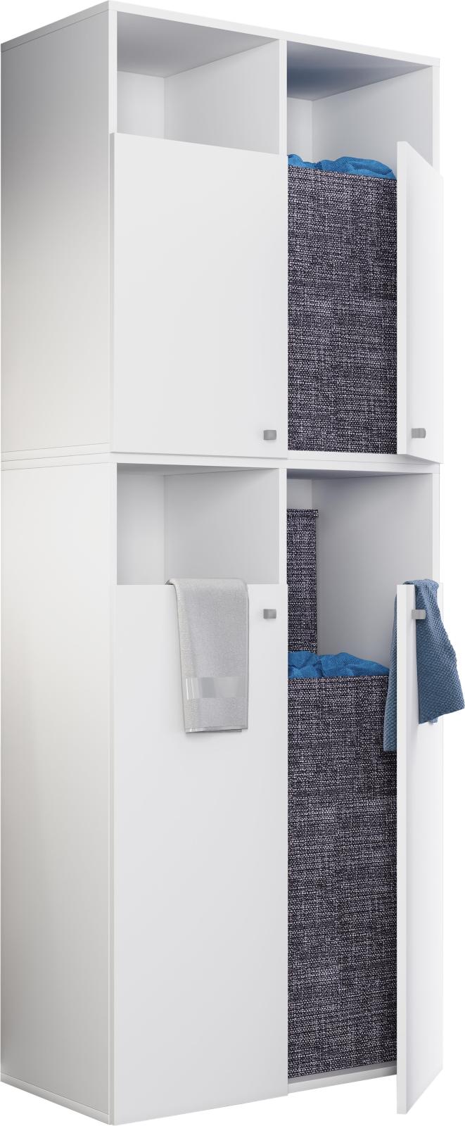 Wäscheschrank DRESO XXL - weiß - 80 cm breit