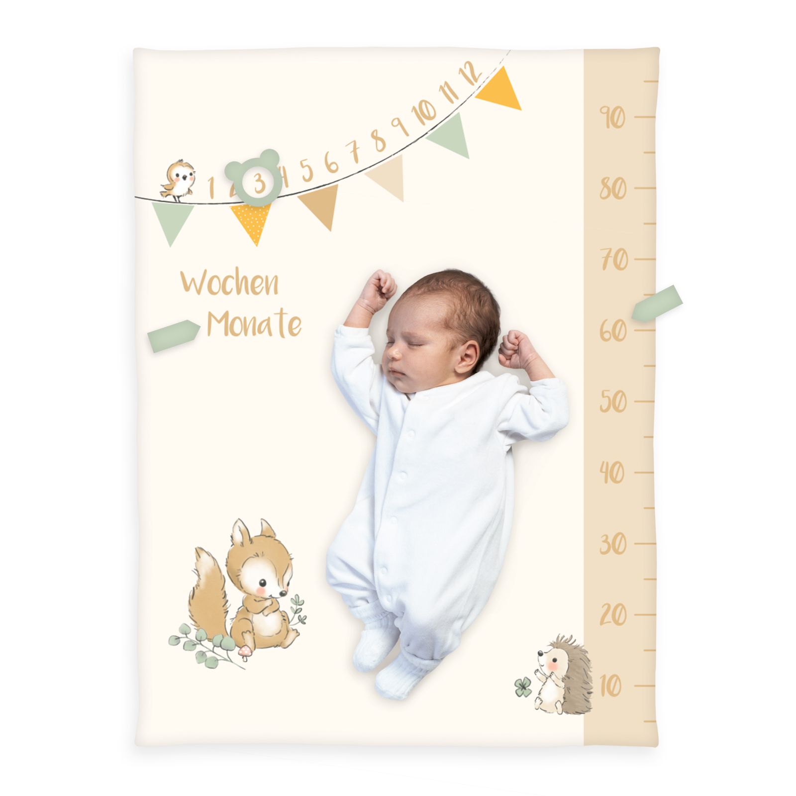 Waldfreunde Meilenstein Soft-Peachdecke - beige-braun - 75x150 cm