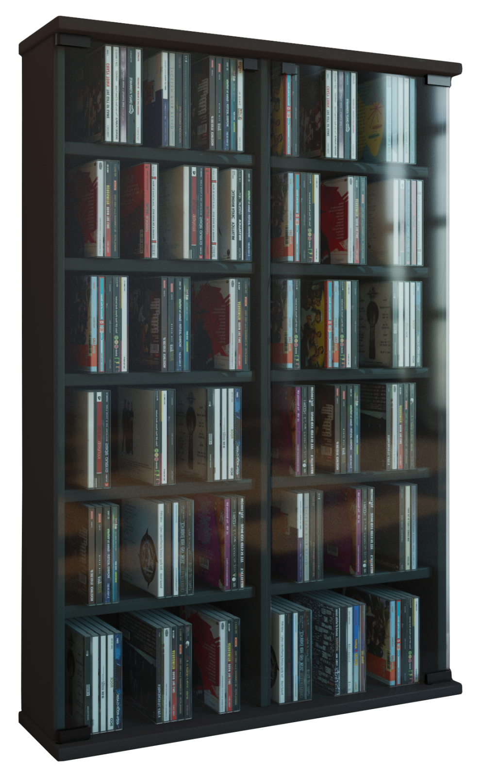 Wand-Regal ZUNTISA - schwarz - für 300 CDs