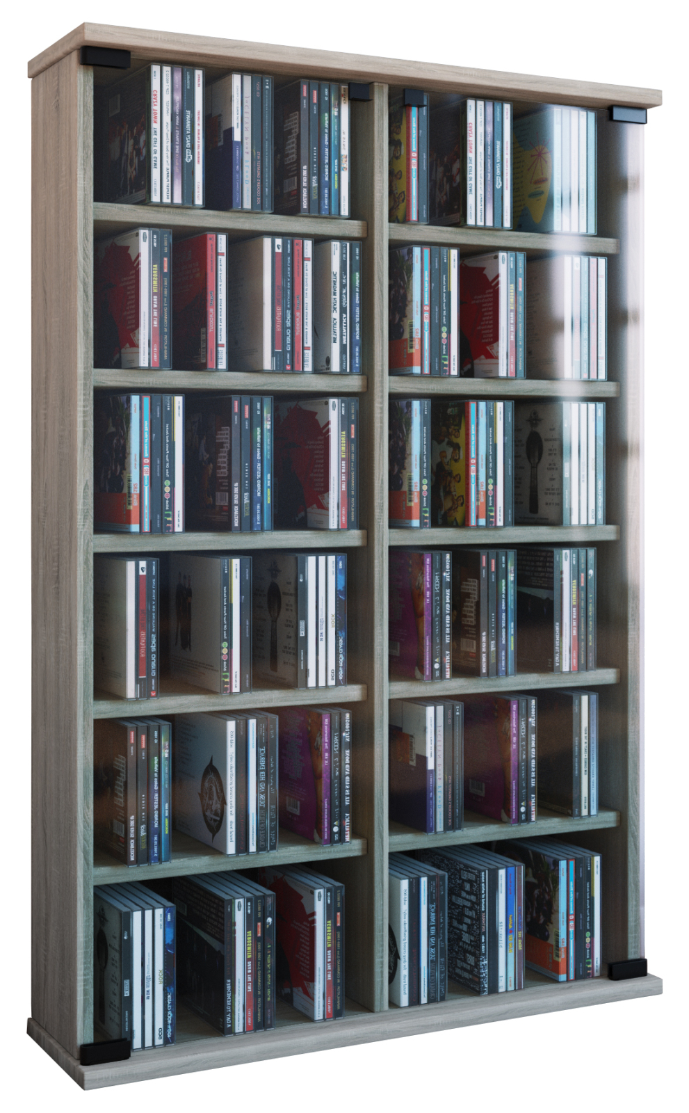 Wand-Regal ZUNTISA - Sonoma Eiche - für 300 CDs