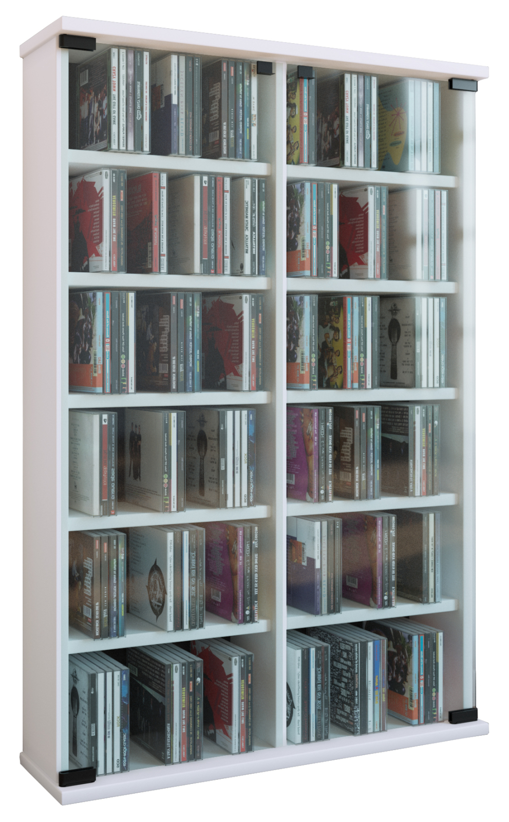 Wand-Regal ZUNTISA - weiß - für 300 CDs