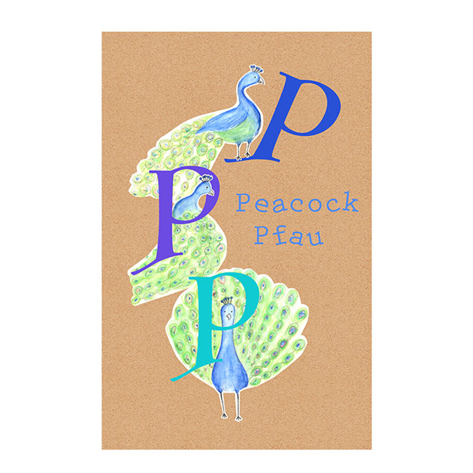 Wandbild ABC ANIMAL P - bunt - 50x70 cm