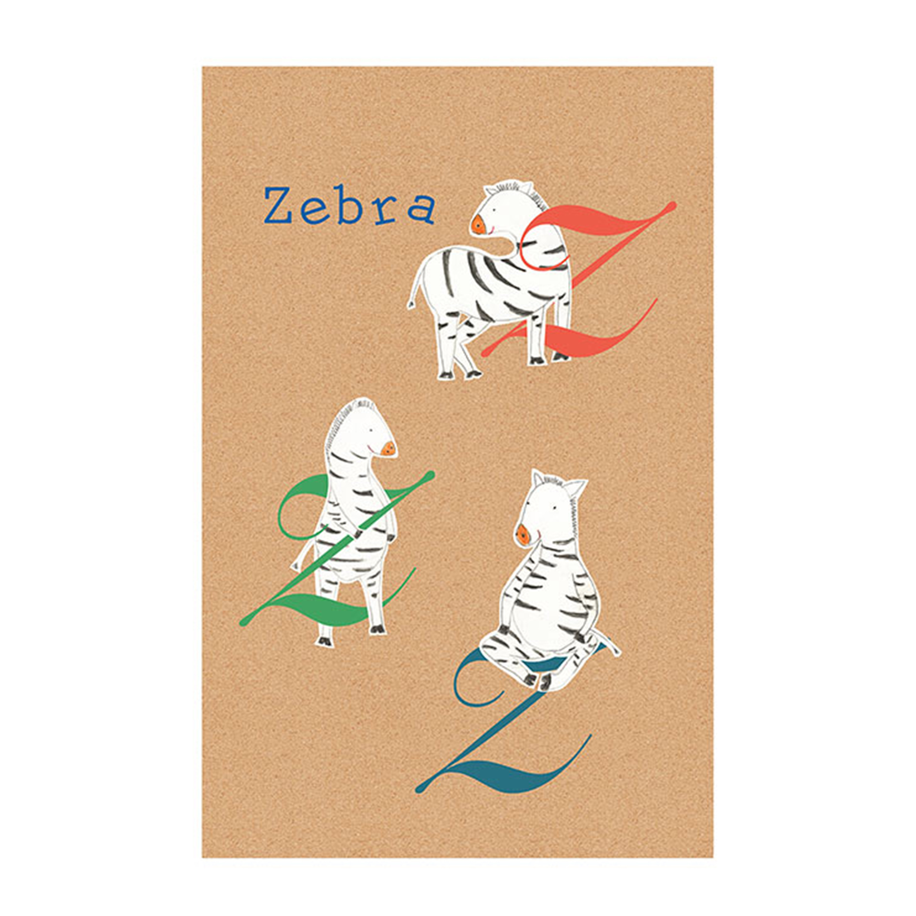 Wandbild ABC ANIMAL Z - bunt - 50x70cm