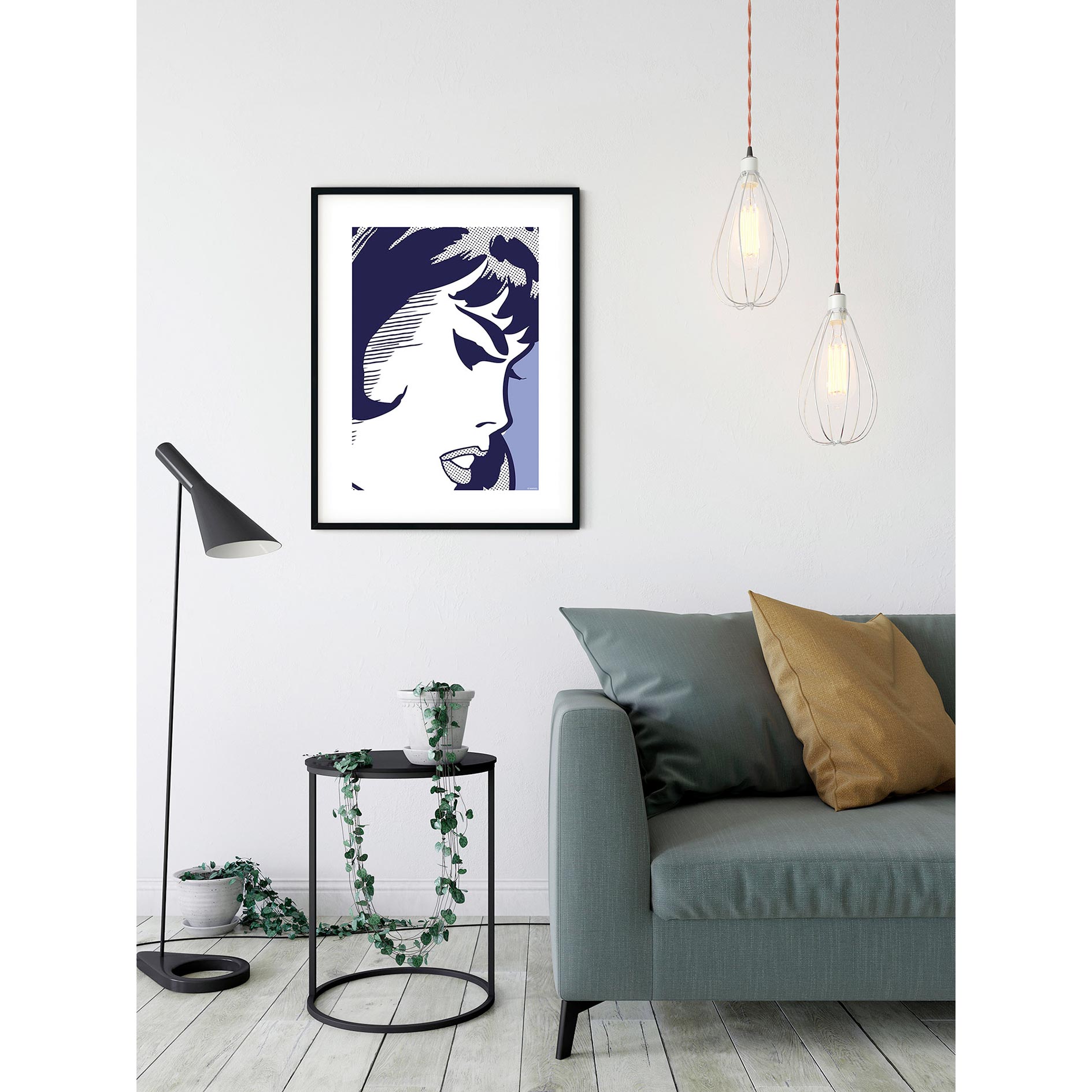 Wandbild AGENT BLACK WIDOW - blau - 50x70 cm