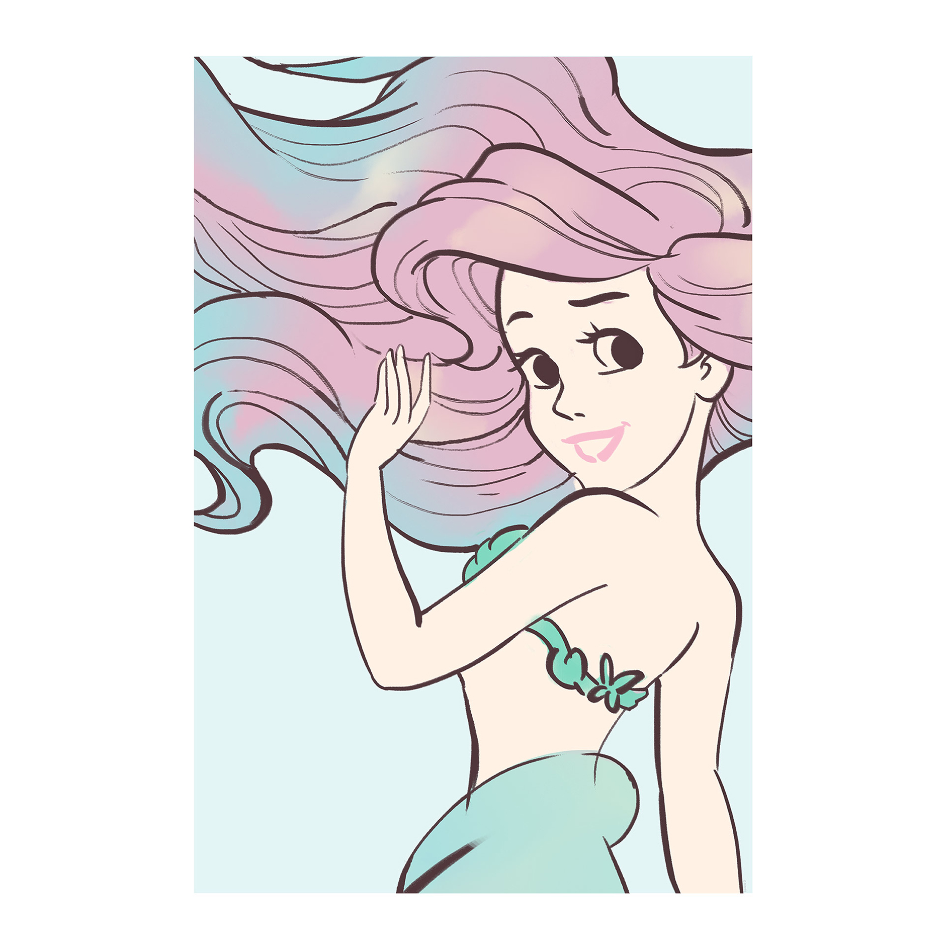 Wandbild ARIEL AQUARELL - bunt - 50x70 cm
