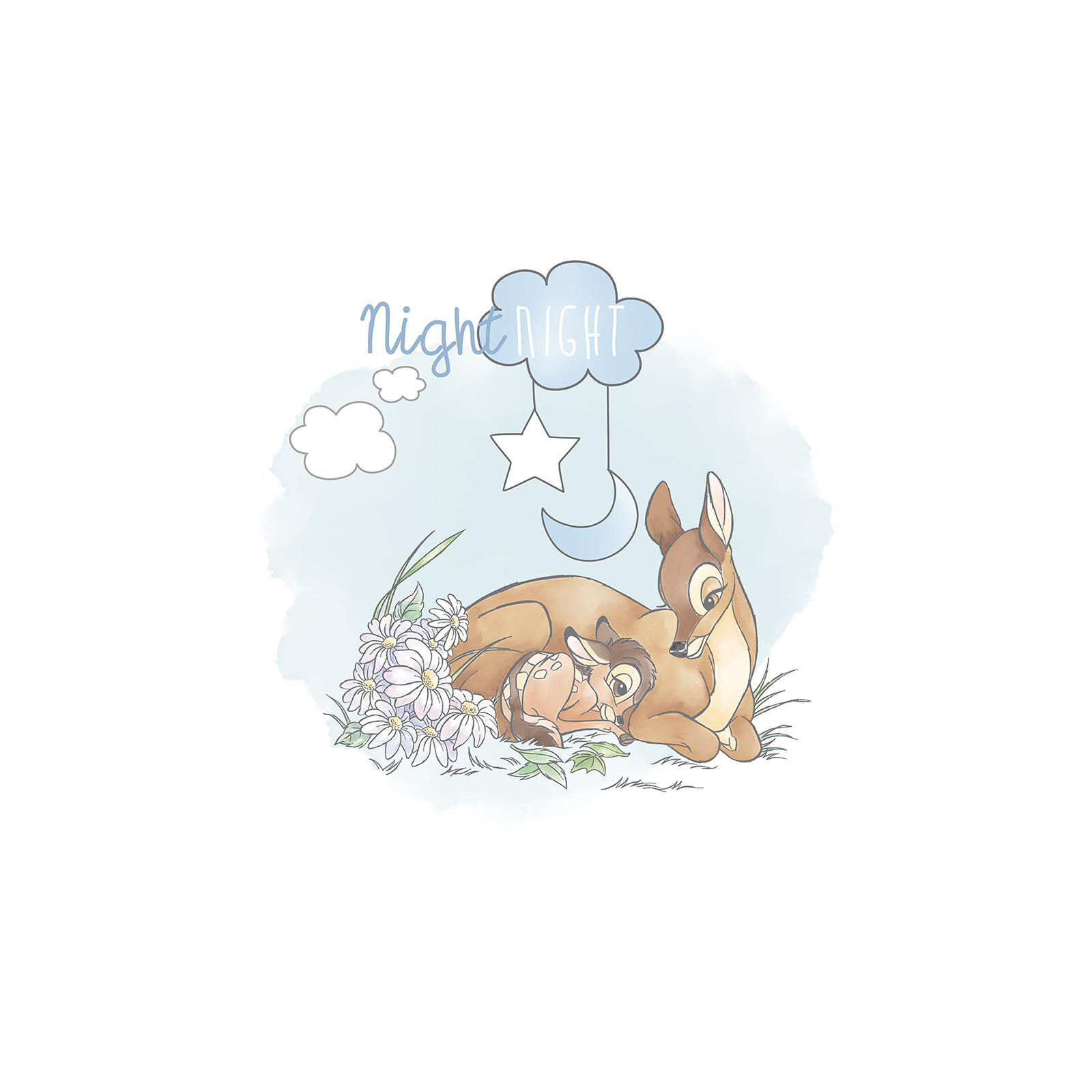 Wandbild BAMBI GOOD NIGHT - bunt - 50x70 cm