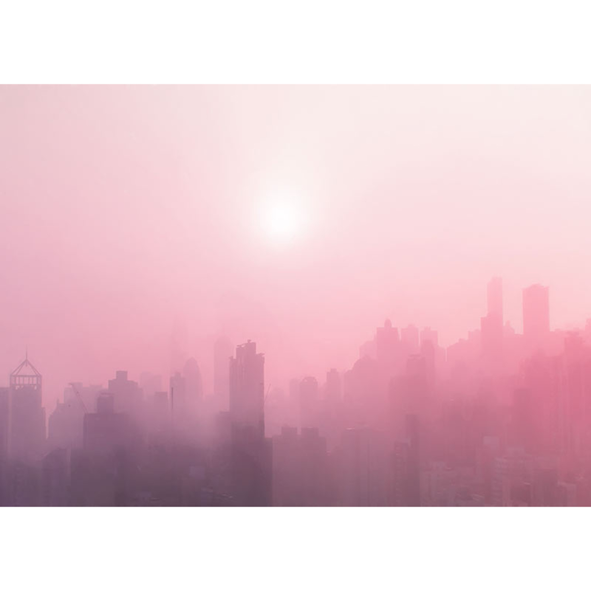 Wandbild CITY DUSK - pink-rosa-schwarz - 70x50 cm