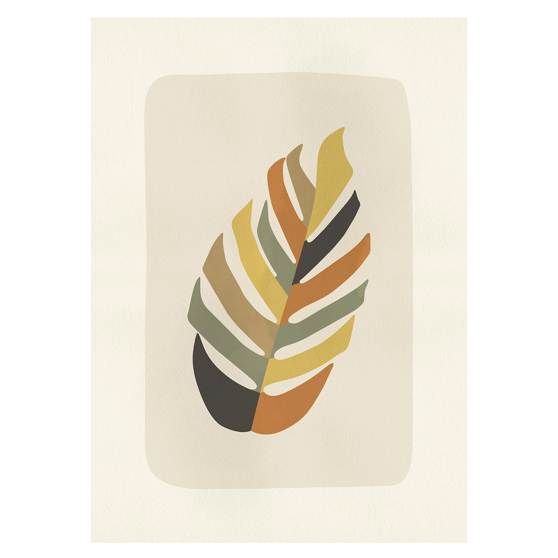 Wandbild CLAY LEAF - bunt - 50x70 cm