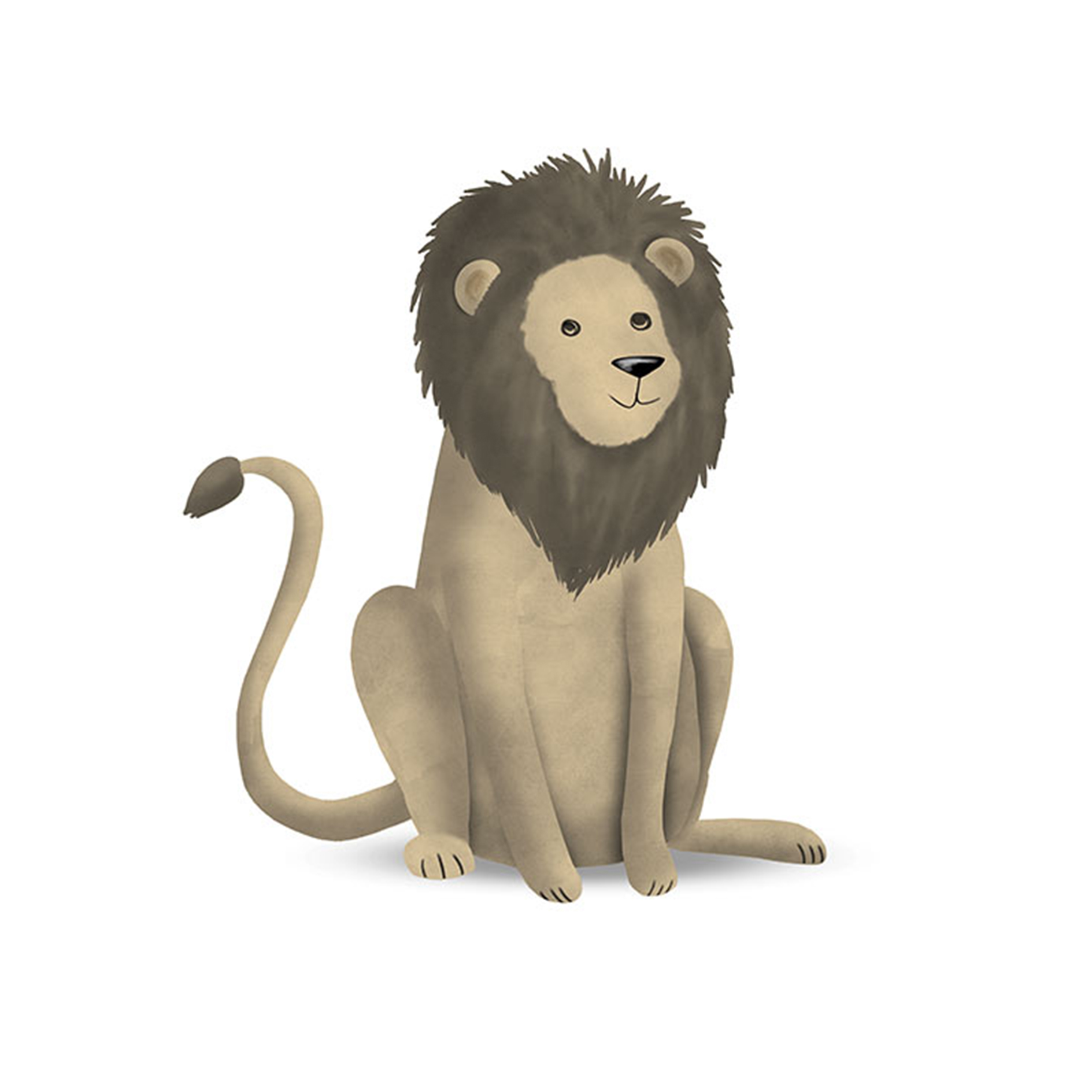 Wandbild CUTE ANIMAL LION - weiß-braun - 50x70 cm