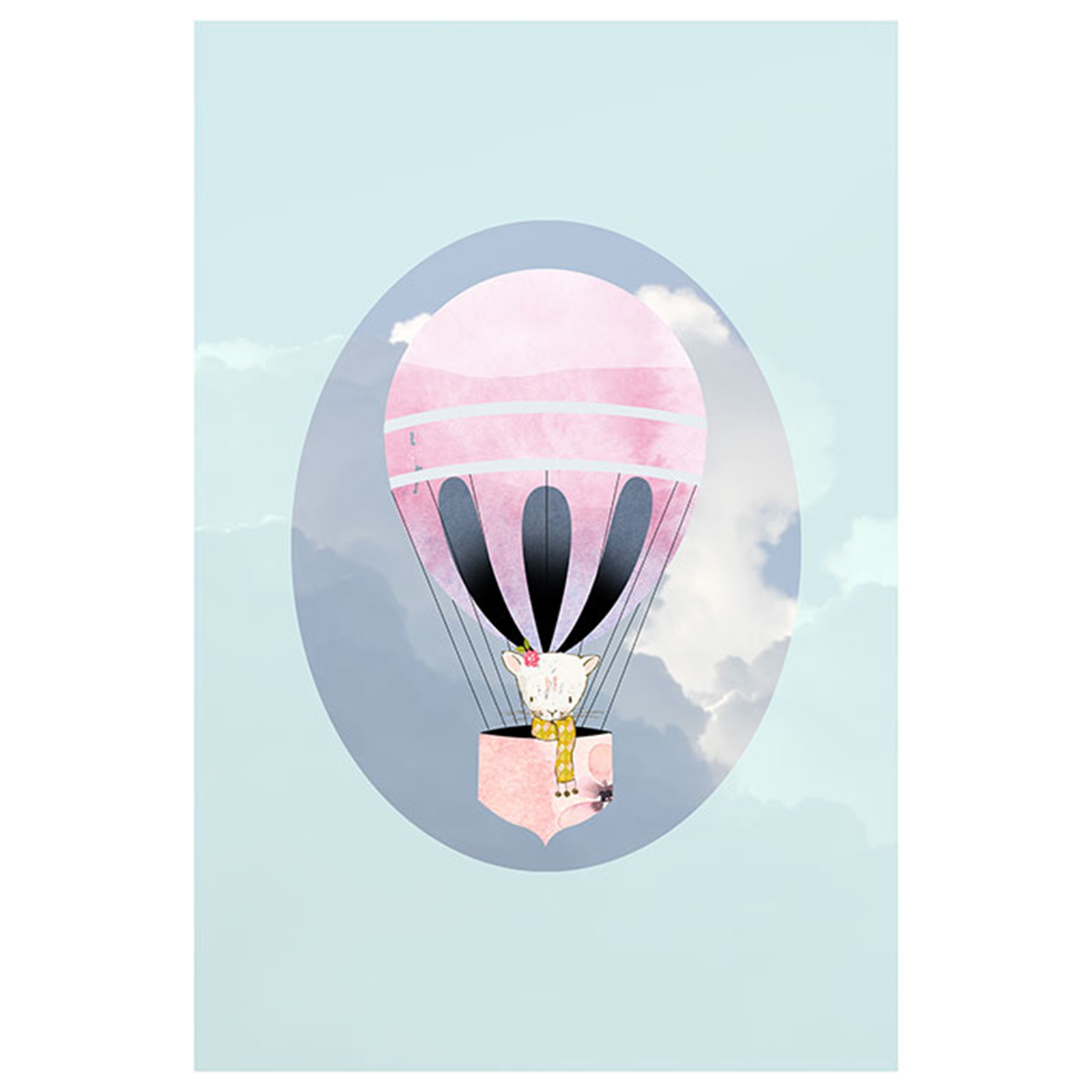 Wandbild HAPPY BALLOON GREEN - 50x70 cm