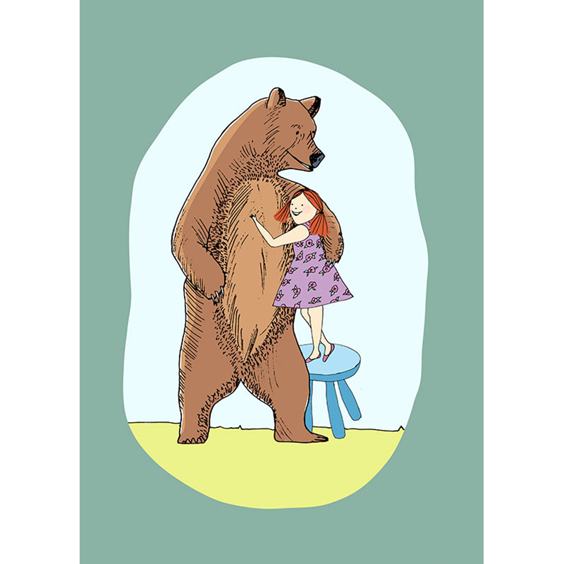 Wandbild LILI AND BEAR - bunt - 50x70 cm