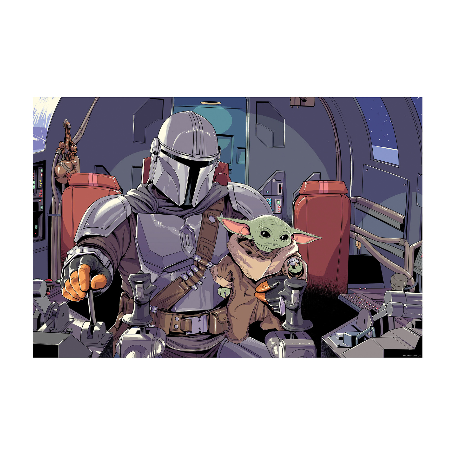 Wandbild MANDALORIAN THE CHILD COCKPIT - 70x50 cm