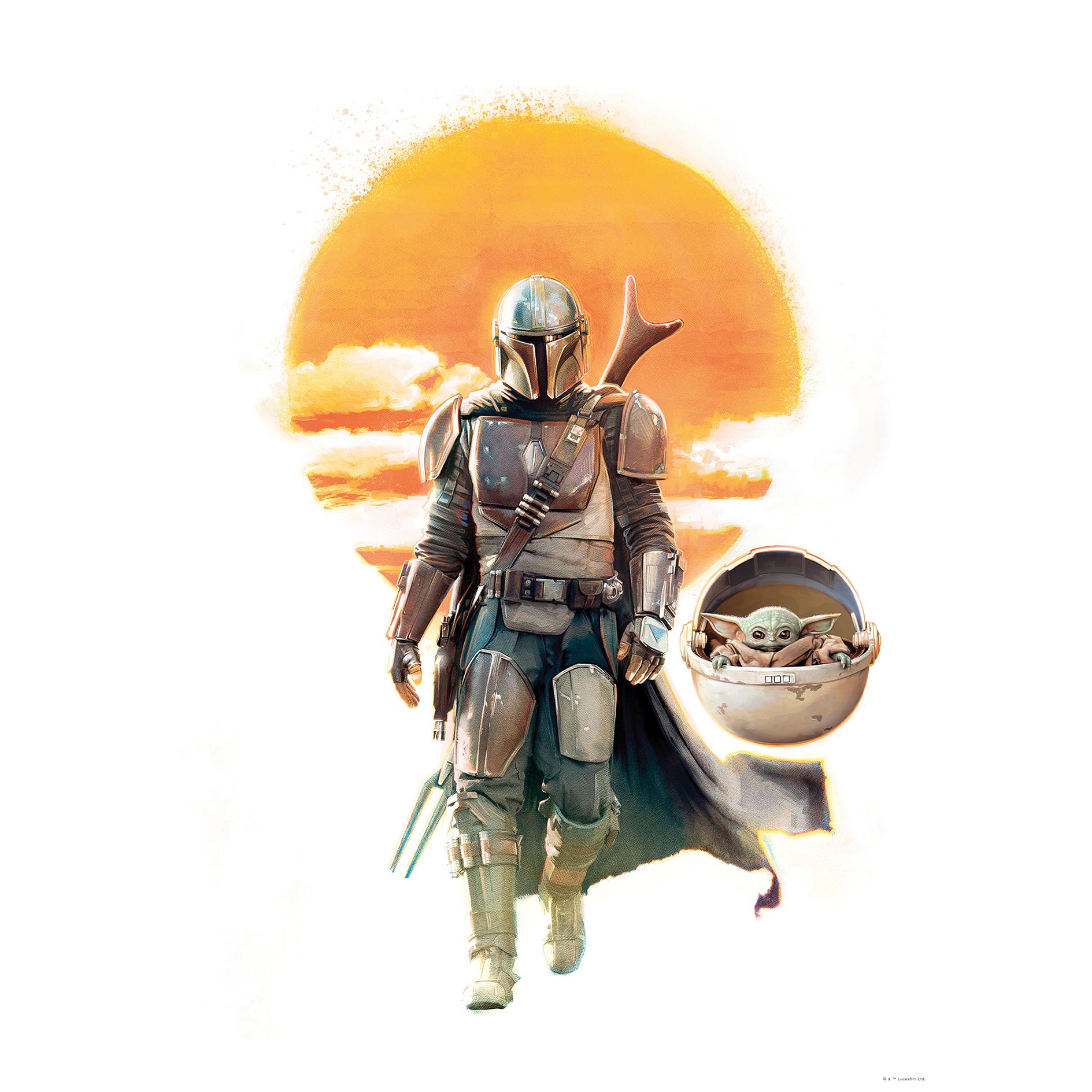 Wandbild MANDALORIAN THE CHILD FAMILY - 50x70 cm