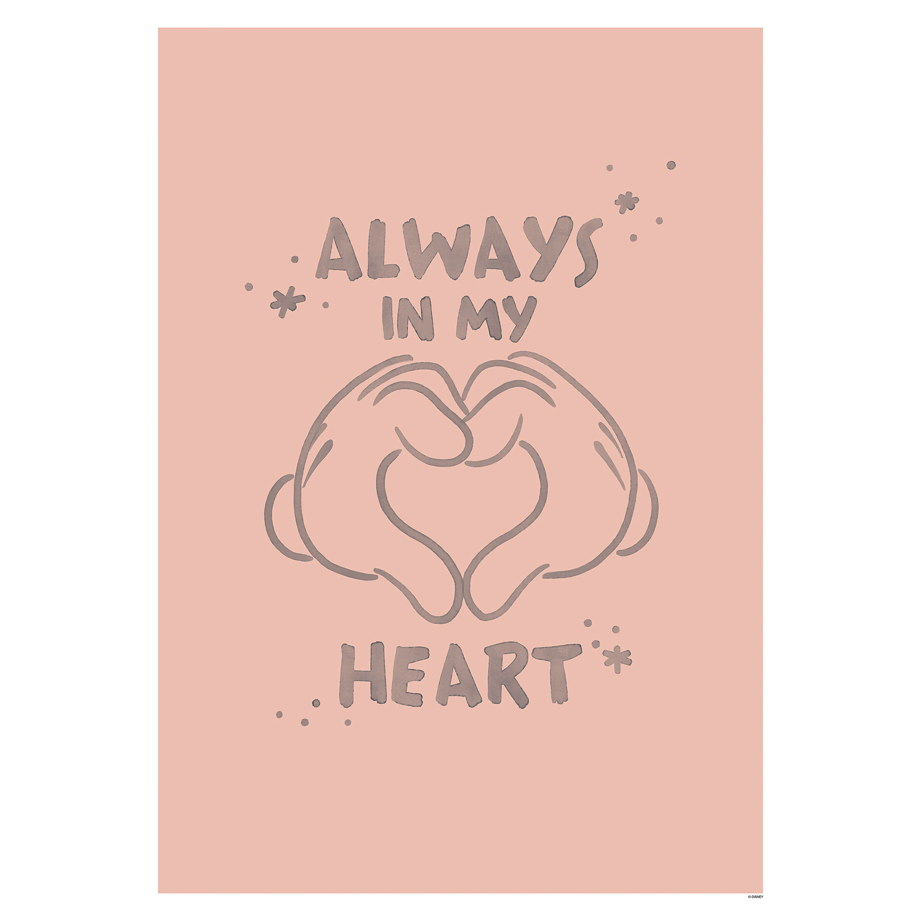 Wandbild MICKEY ENDLESS LOVE - rosa-schwarz - 50x70 cm