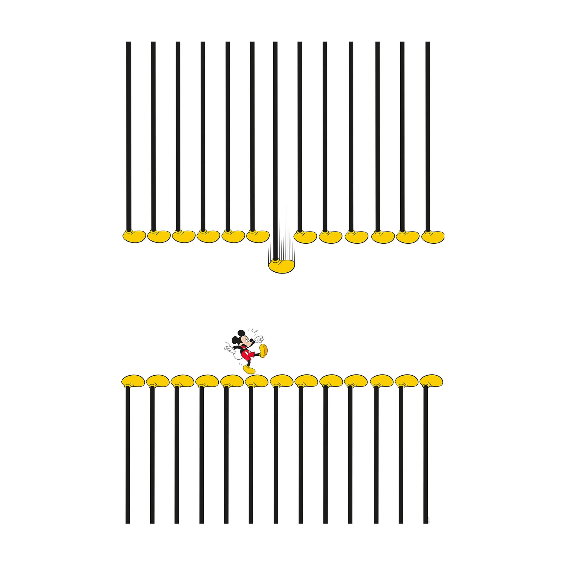 Wandbild MICKEY MOUSE FOOTLINES - 50x70 cm