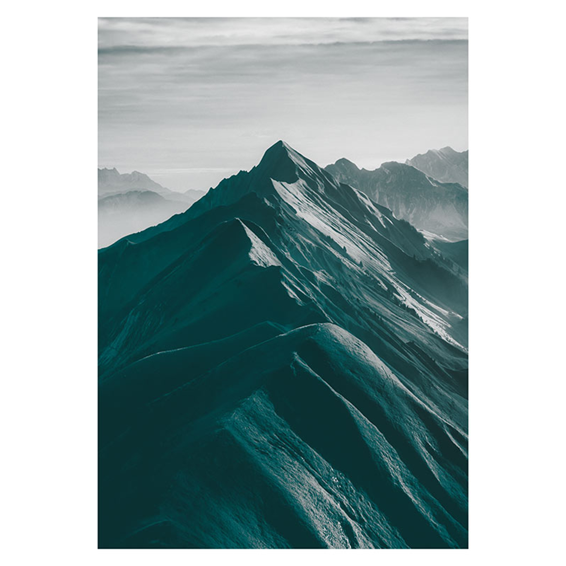 Wandbild MOUNTAINS TOP - schwarz-weiß-grau - 50x70 cm