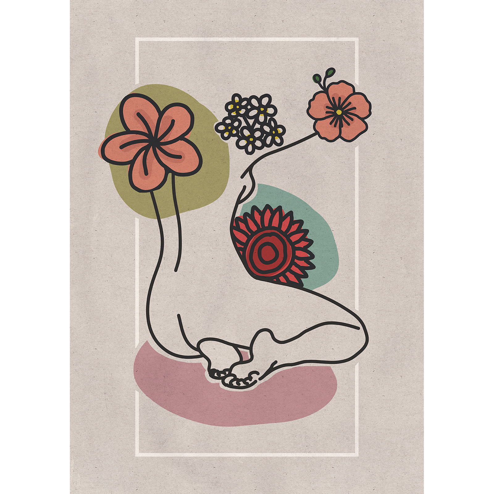 Wandbild ROSALIE - pastell - 50x70 cm