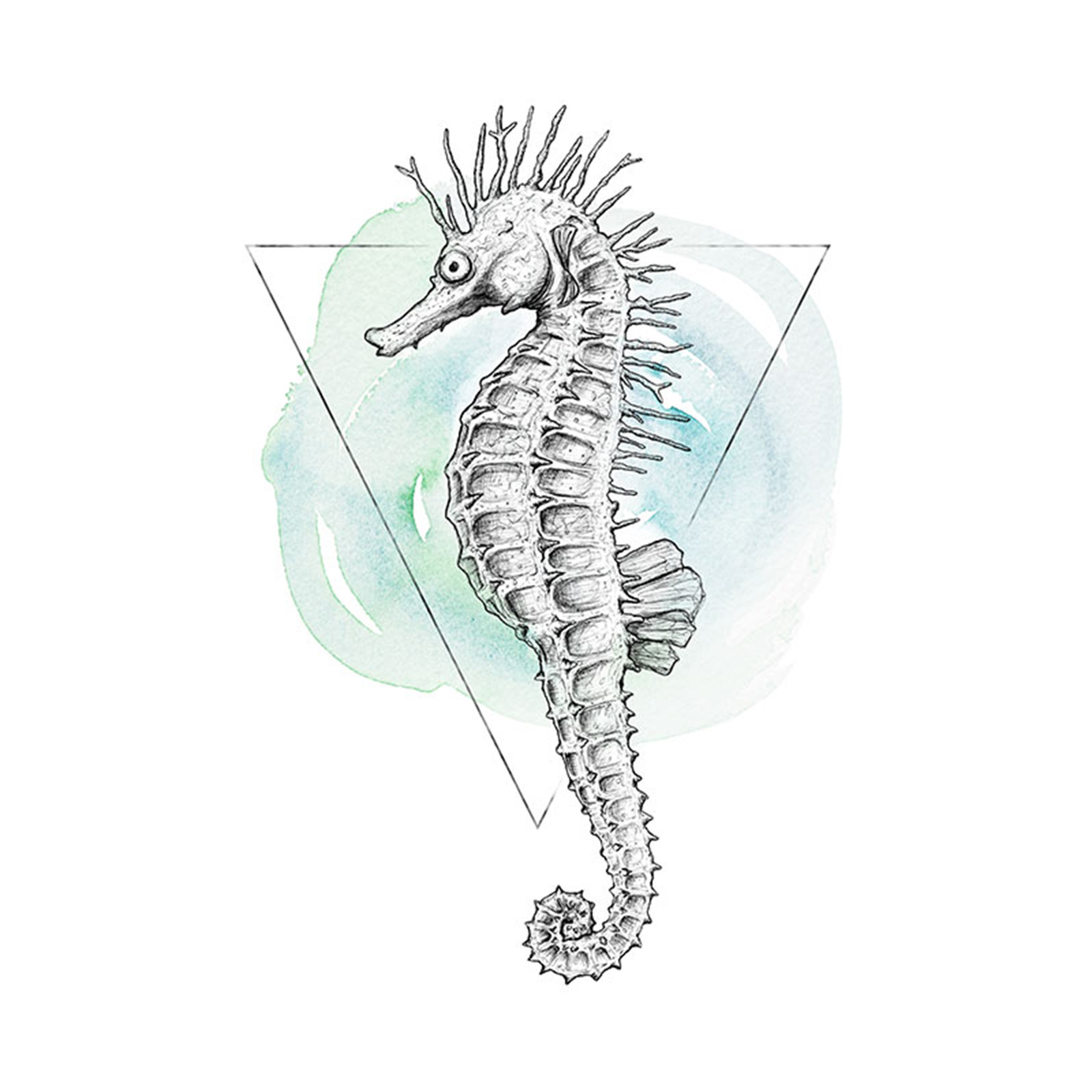 Wandbild SEA HORSE WATERCOLOR - 50x70 cm