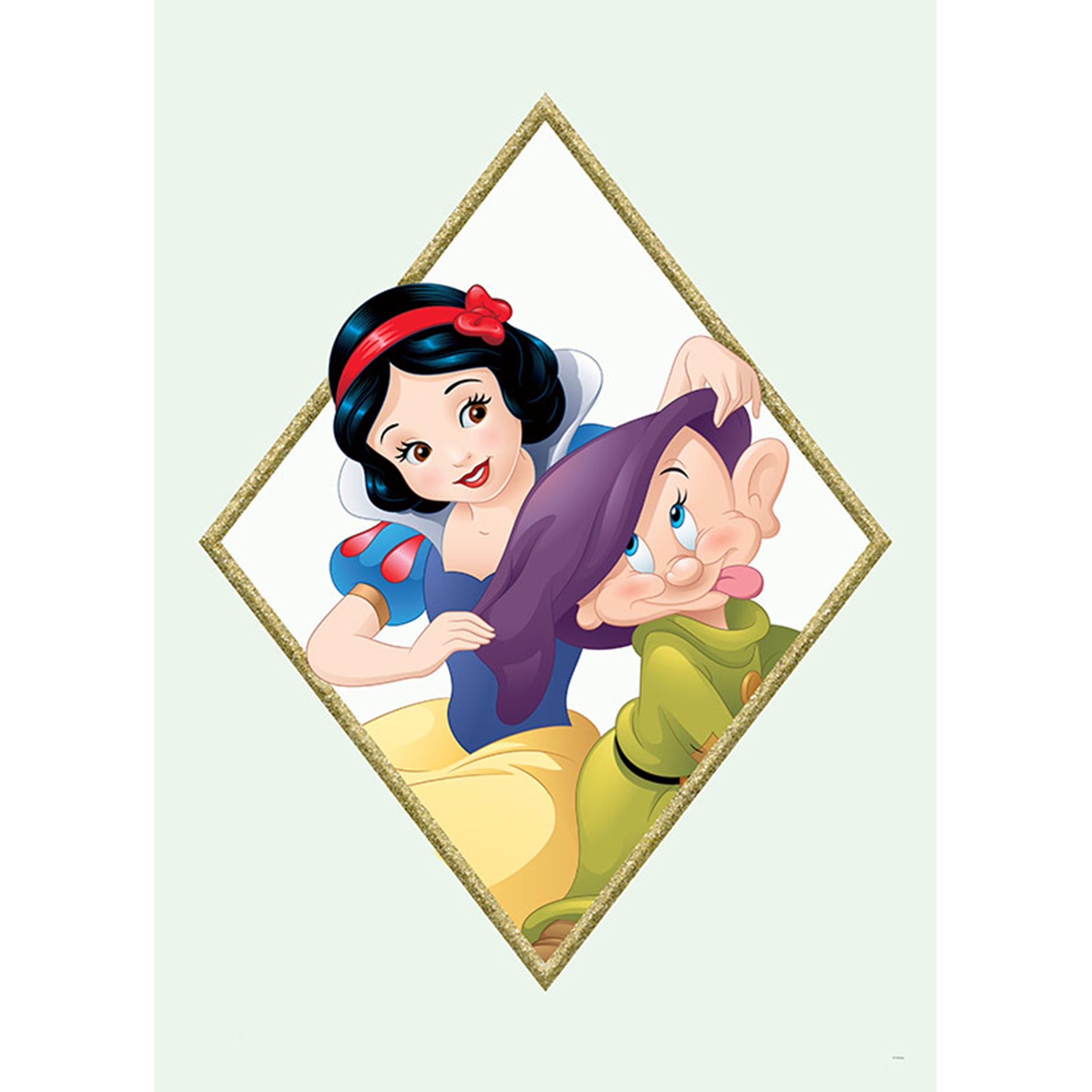 Wandbild SNOW WHITE & DOPEY - bunt - 50x70 cm