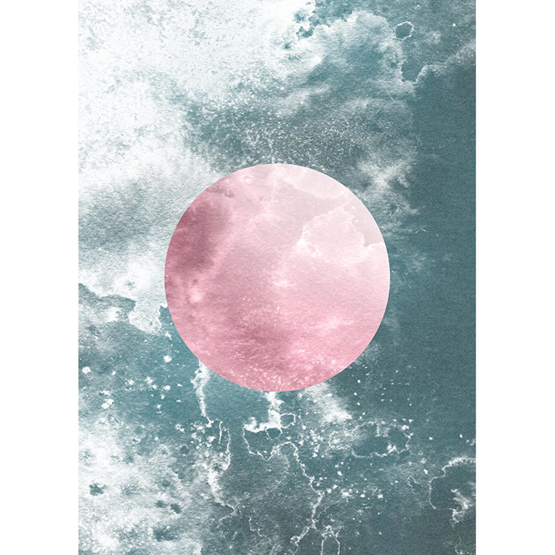 Wandbild SOLUM AQUA - rosa-blau-weiß - 50x70 cm