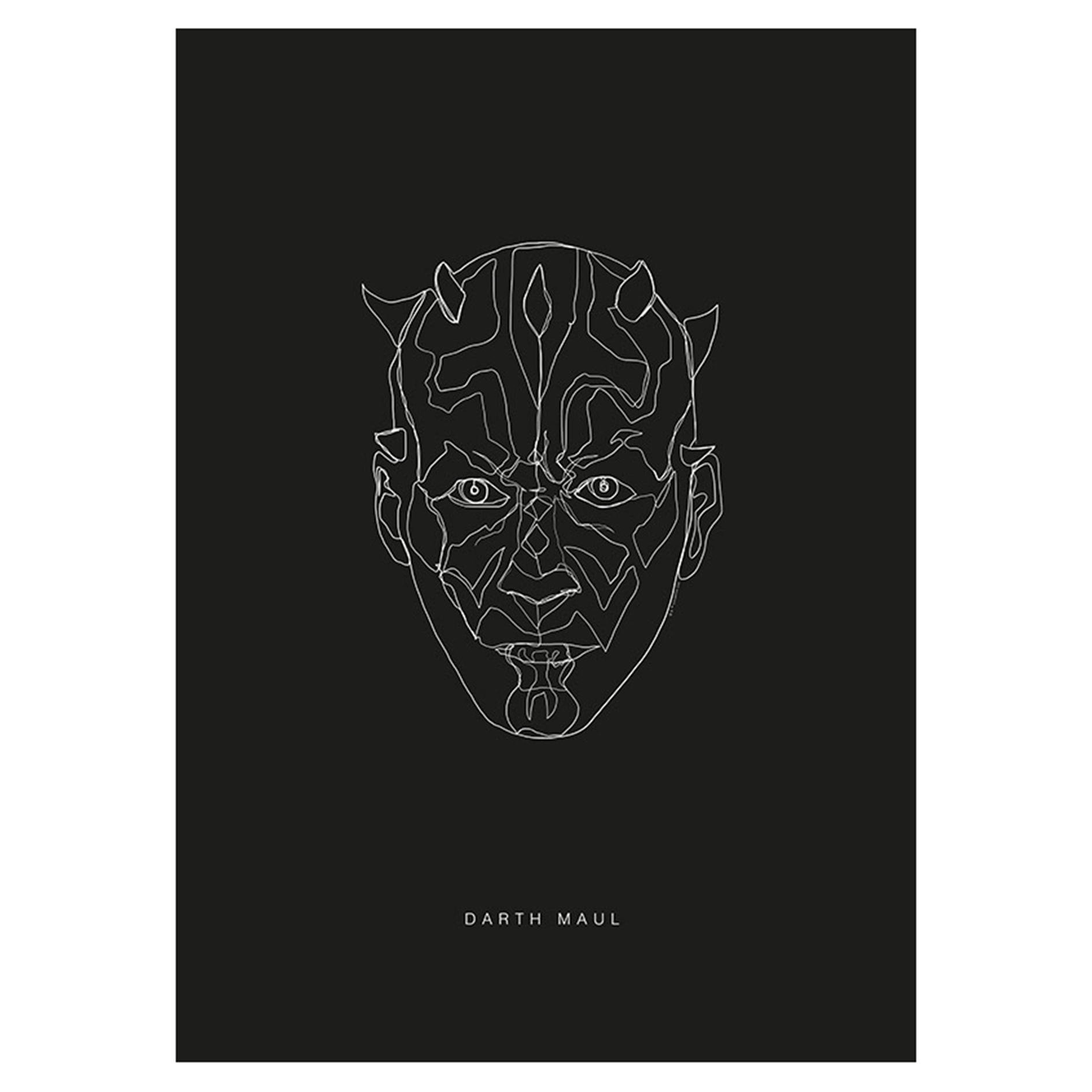 Wandbild STAR WARS LINES DARK SIDE MAUL - schwarz-weiß - 50x70 cm