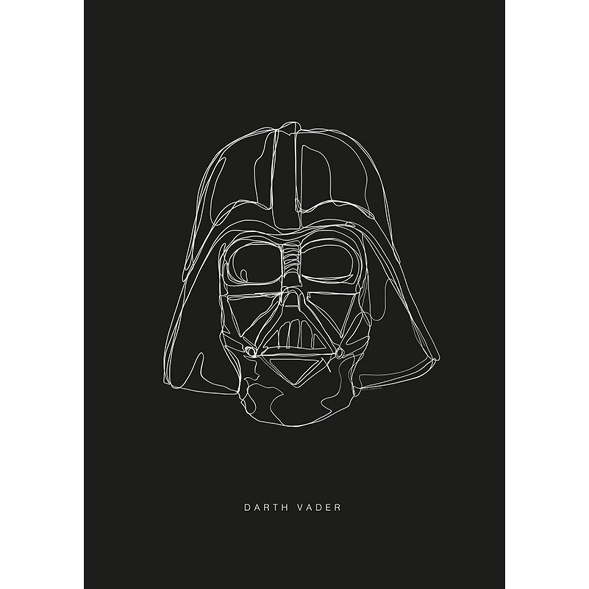 Wandbild STAR WARS LINES DARK SIDE - schwarz-weiß - 50x70 cm