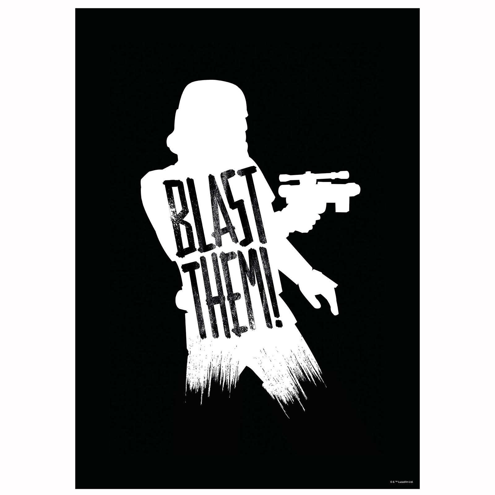 Wandbild STAR WARS SILHOUETTE QUOTES - schwarz-weiß - 50x70 cm
