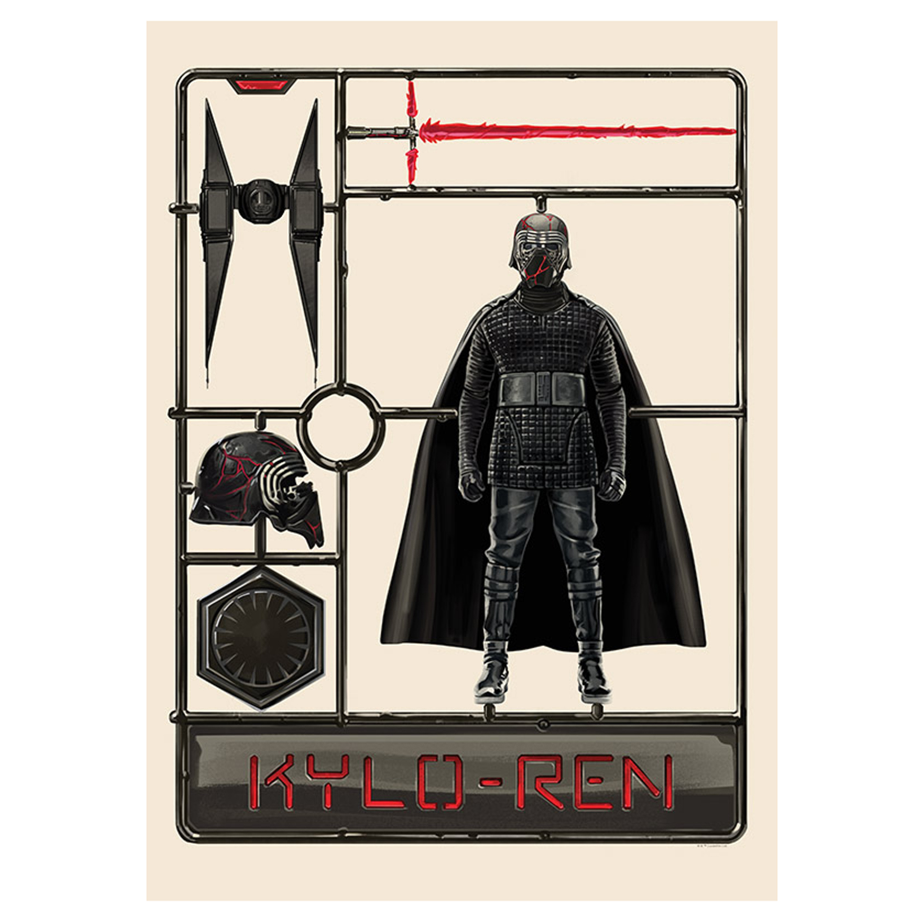 Wandbild STAR WARS TOY KYLO - bunt - 50x70 cm