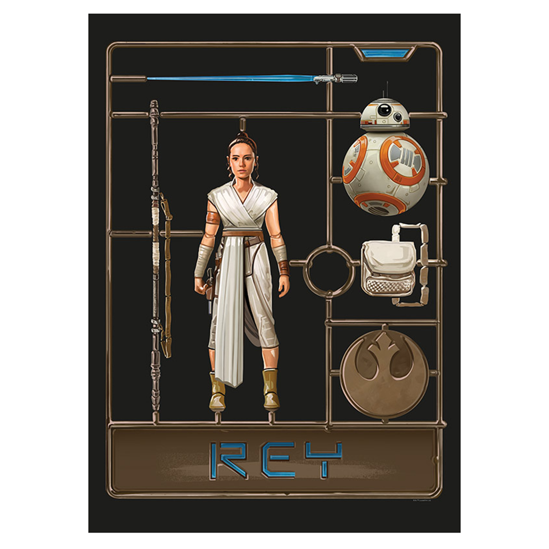 Wandbild STAR WARS TOY REY - bunt - 50x70 cm