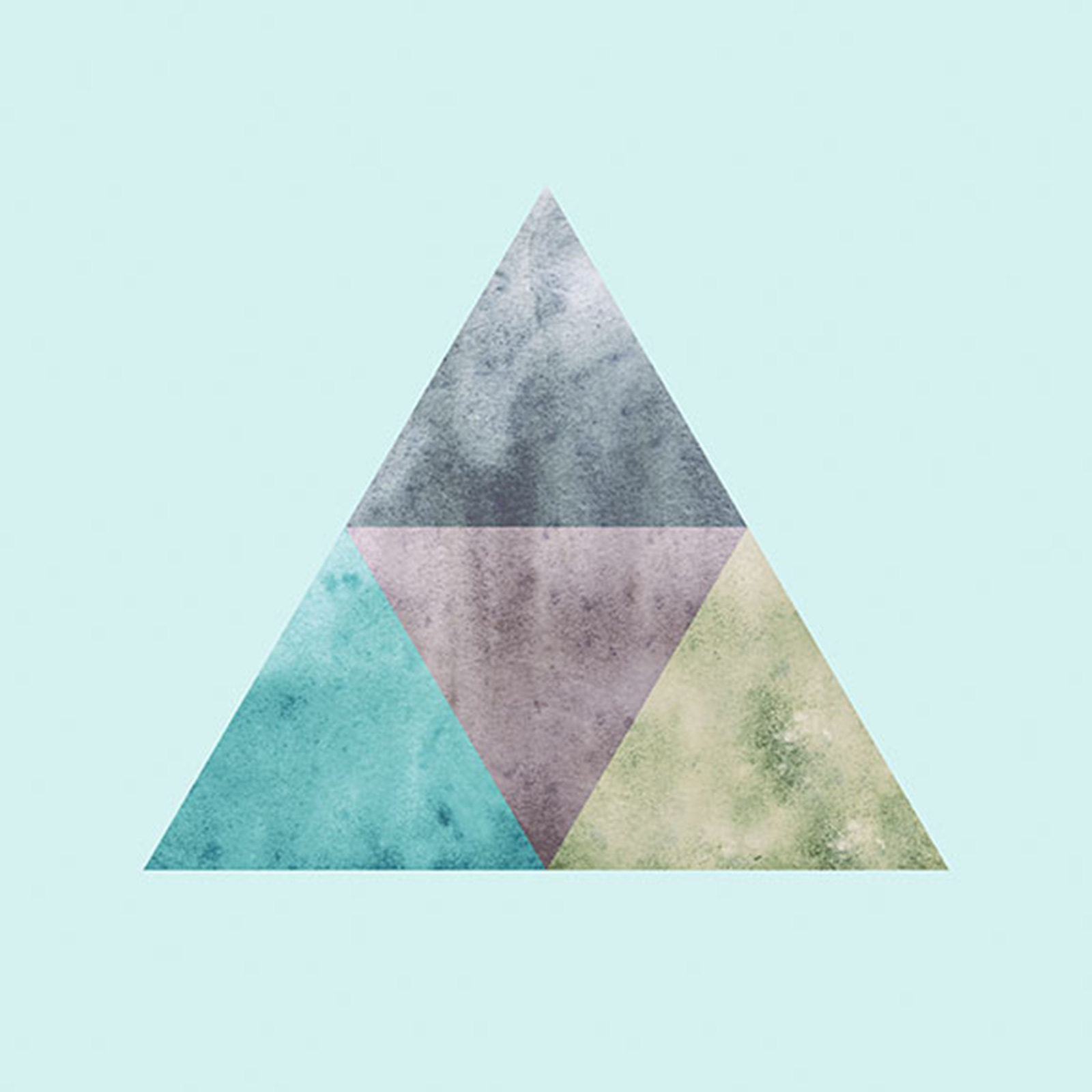 Wandbild TRIANGLES TOP BLUE - bunt - 70x50 cm