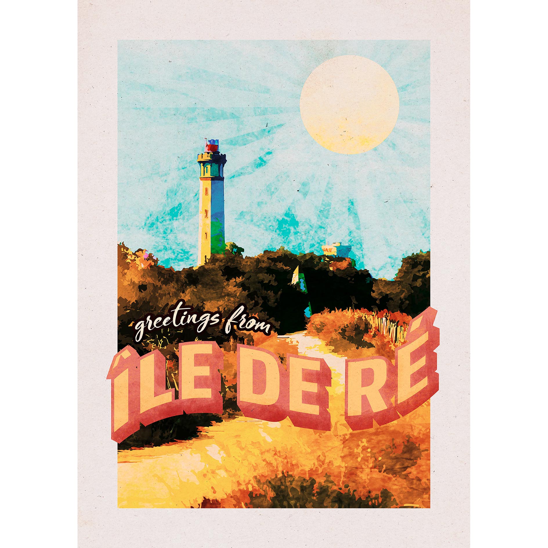 Wandbild VINTAGE TRAVEL îLE DE RE - 50x70 cm